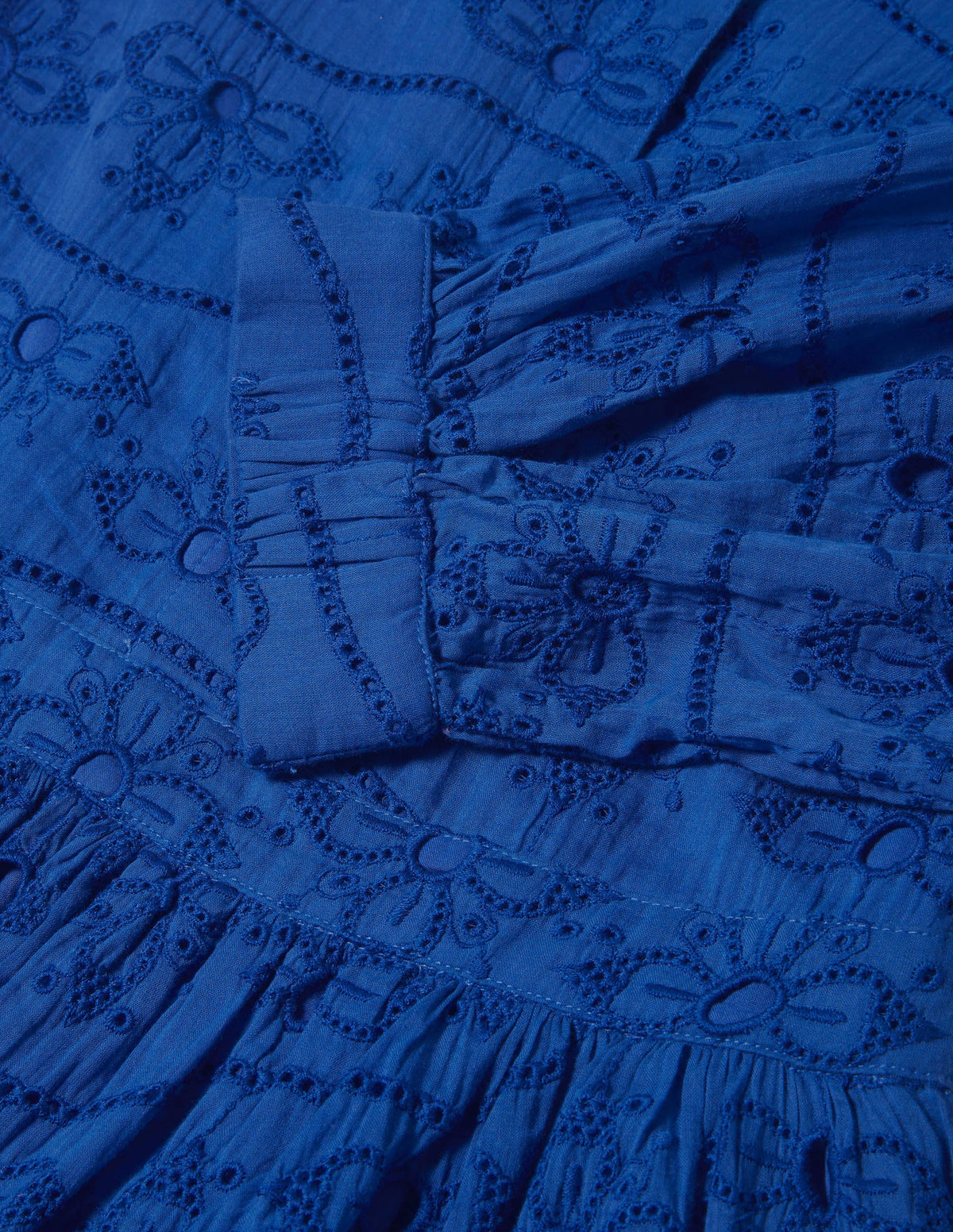 Baumwollkleid mit Lochstickerei-Gipfelblau - Image 6