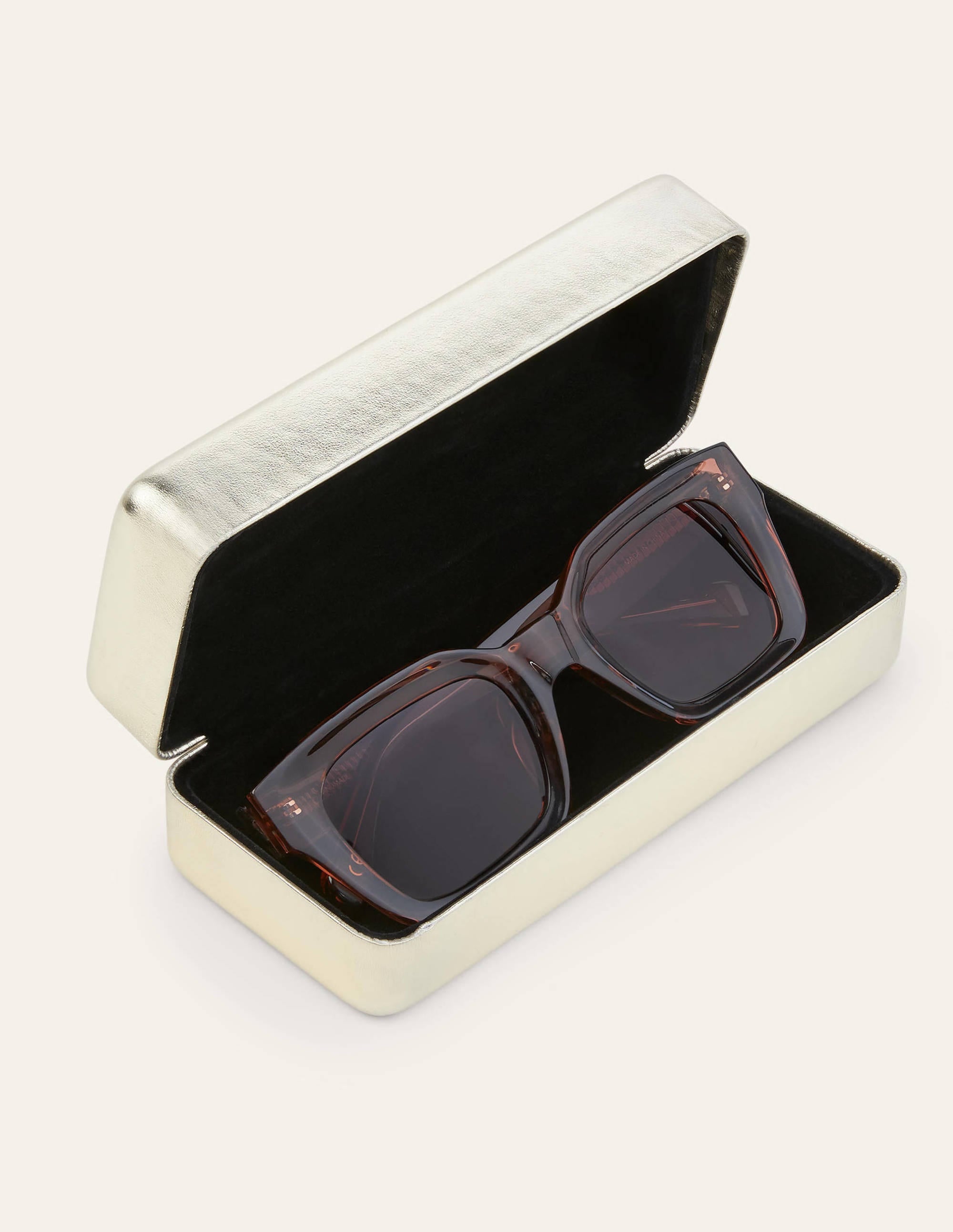 Chunky Frame Sunglasses-Crystal Brown - Image 1
