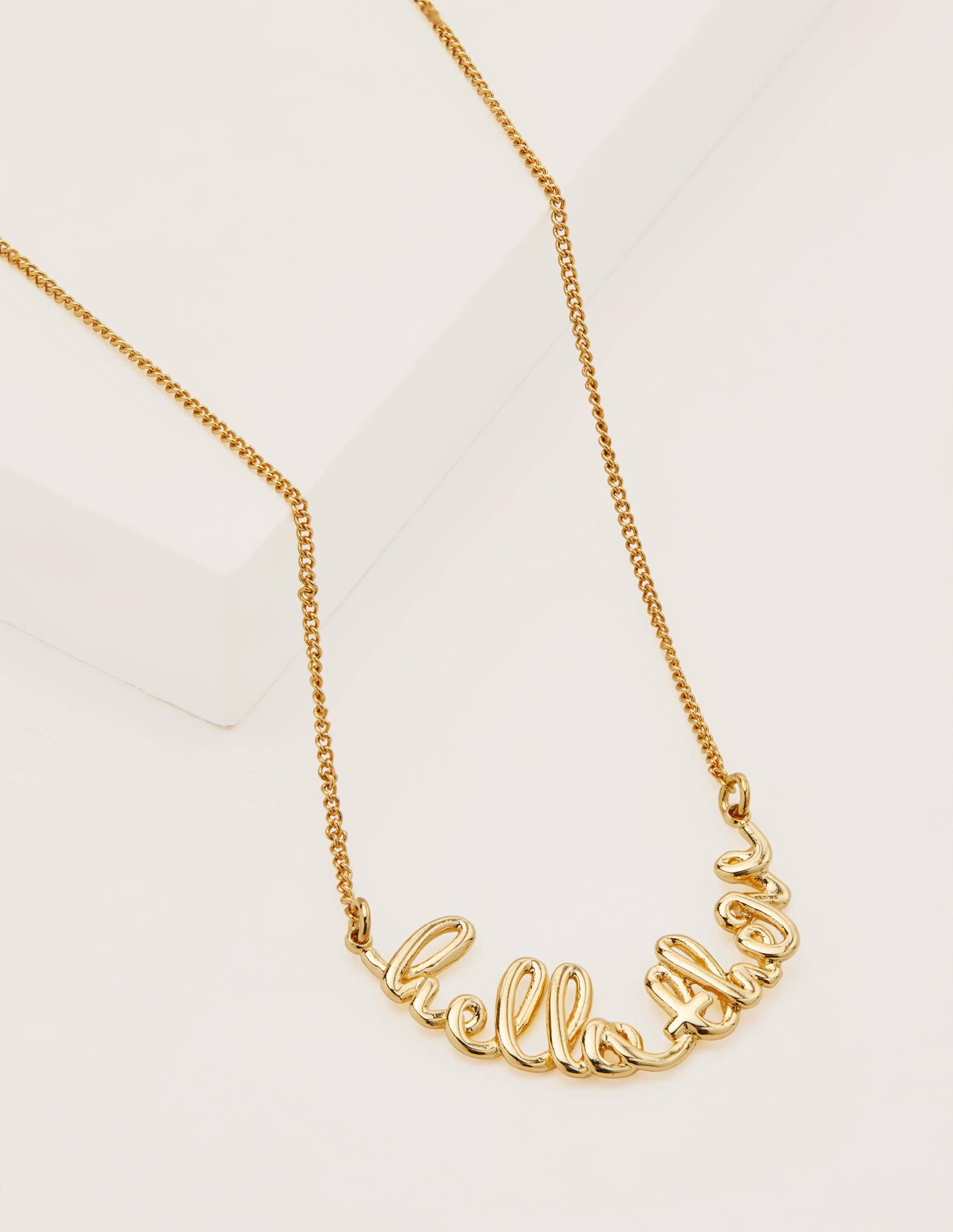 Greeting Necklace-Gold Hello There - Image 2