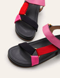 Sandalen mit Blockfarben-Navy, Blockfarben