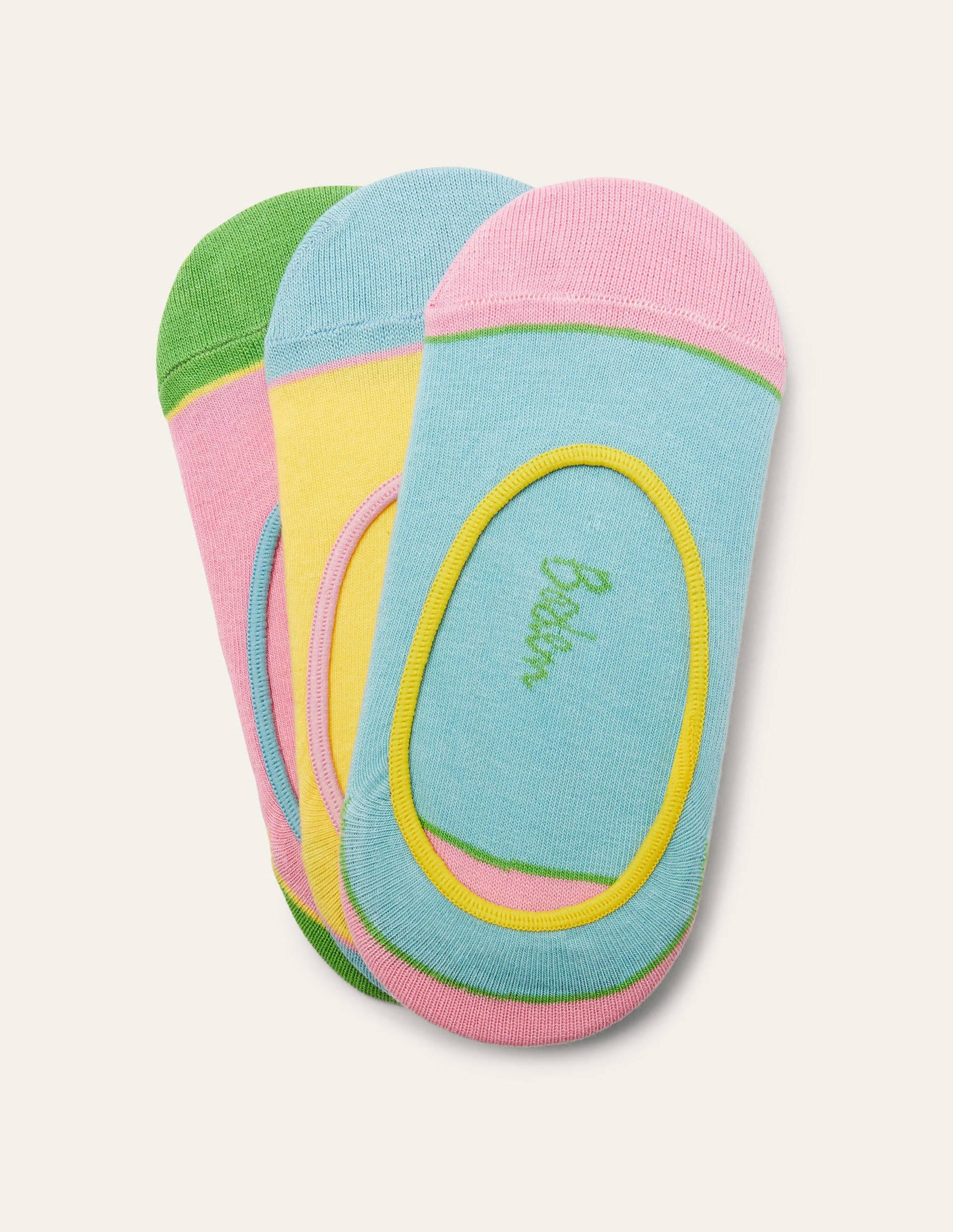 Three Pack Secret Socks-Colour Block Multi-1