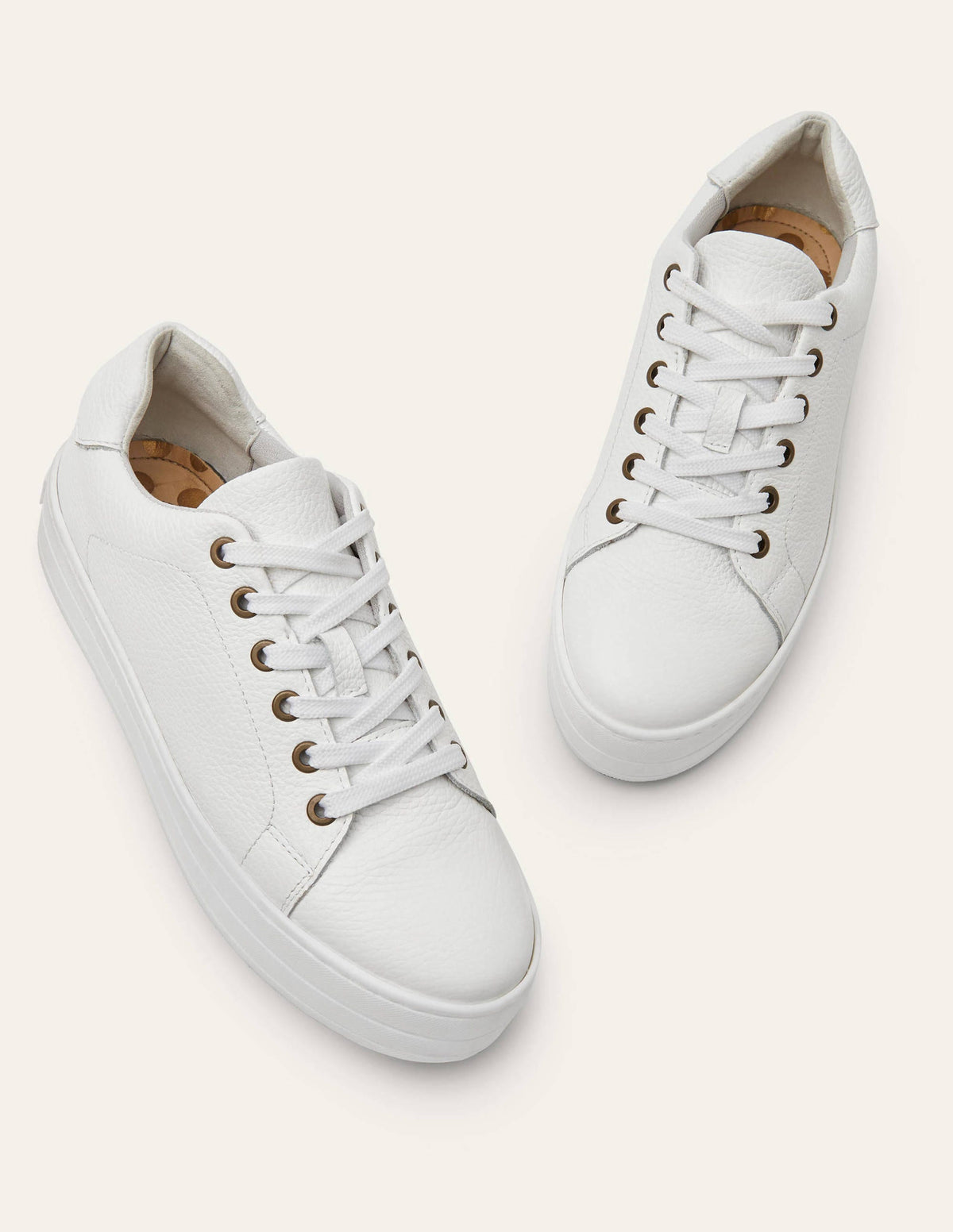 Plateau-Lederturnschuhe-Weiß - Image 1