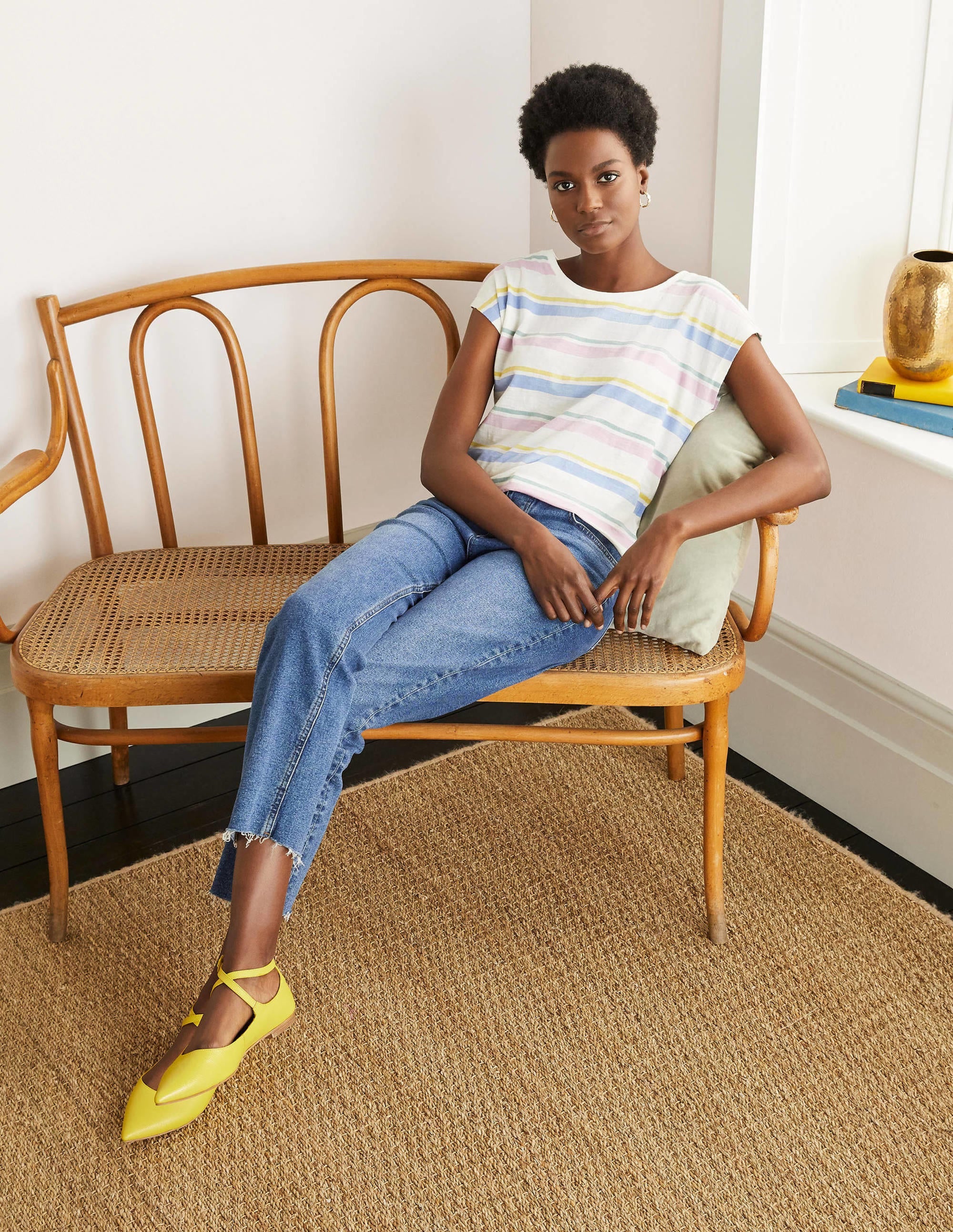 T-shirt Robyn en jersey-Rayé multi pastel - Image 2