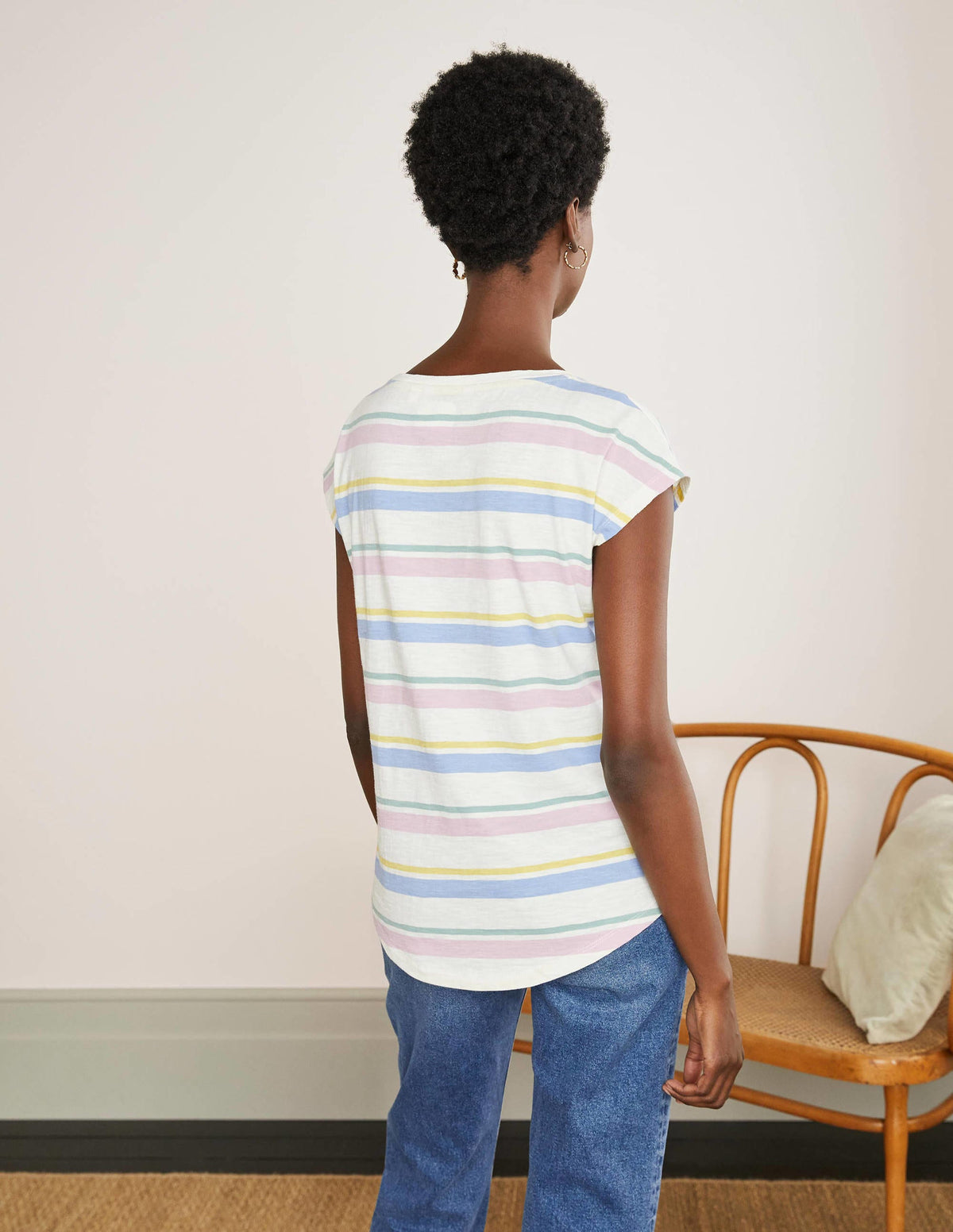 T-shirt Robyn en jersey-Rayé multi pastel - Image 3