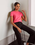 Das Boyfriend-T-Shirt aus Baumwolle-Bonbonrosa