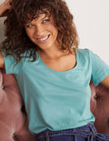 T-shirt col U ultra-doux-Menthe pomme