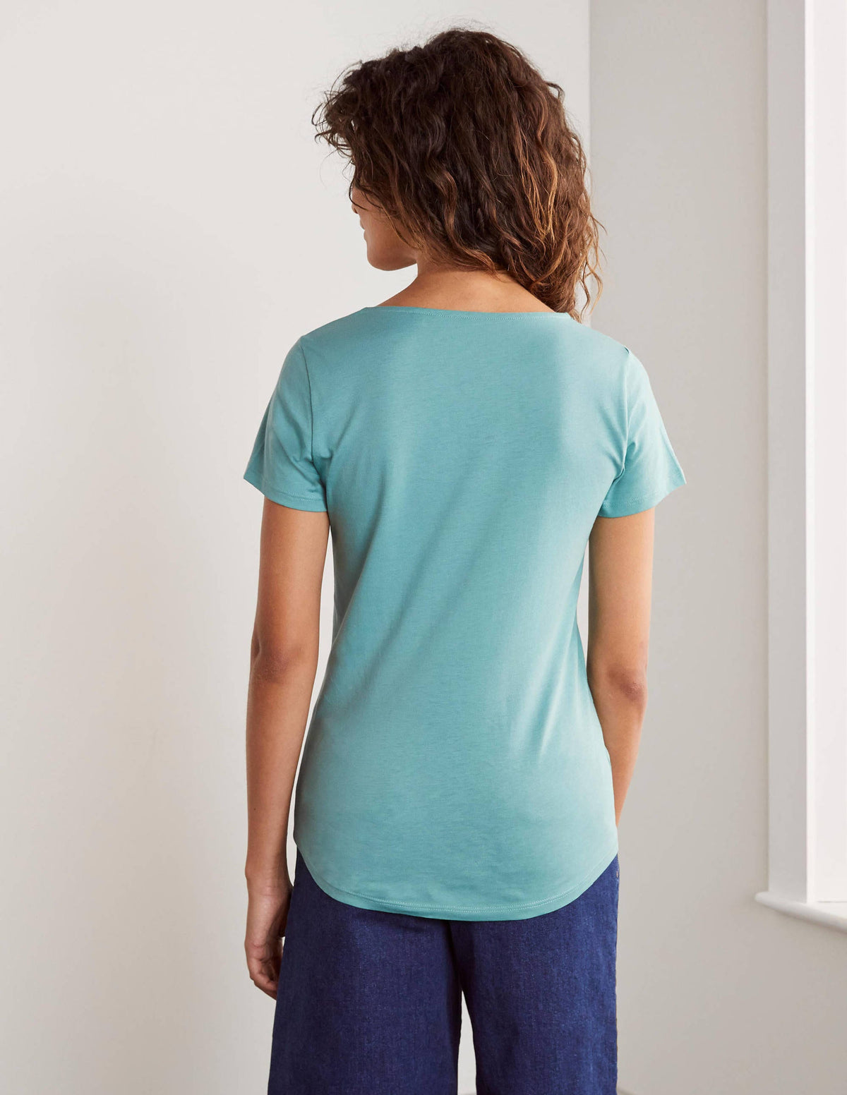 T-shirt col U ultra-doux-Menthe pomme-4
