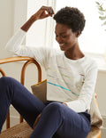 Lorna Baseball Jersey Top-Ivory, Foil Placement Stripe