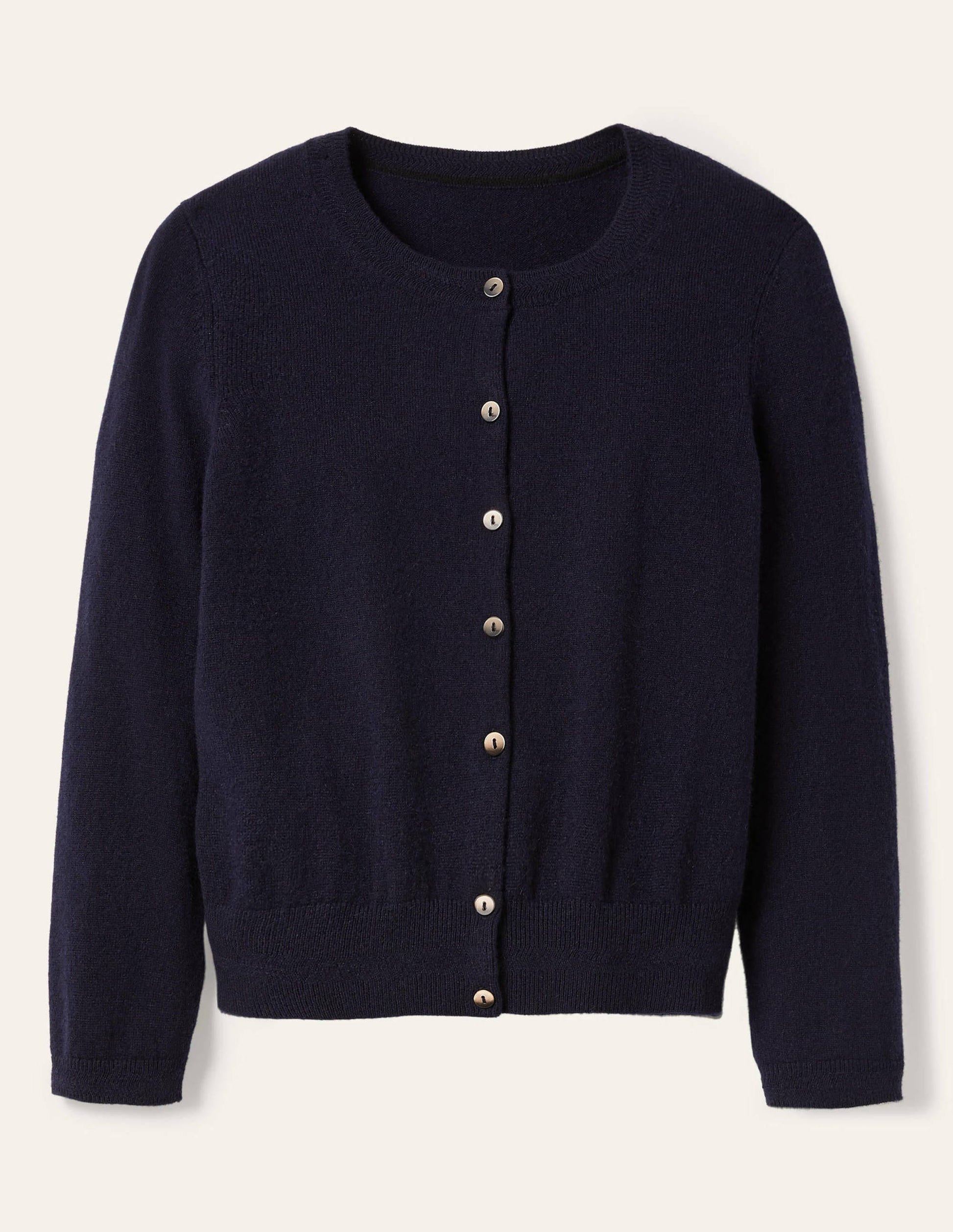 Kurz geschnittener Kaschmircardigan-Marineblau-5