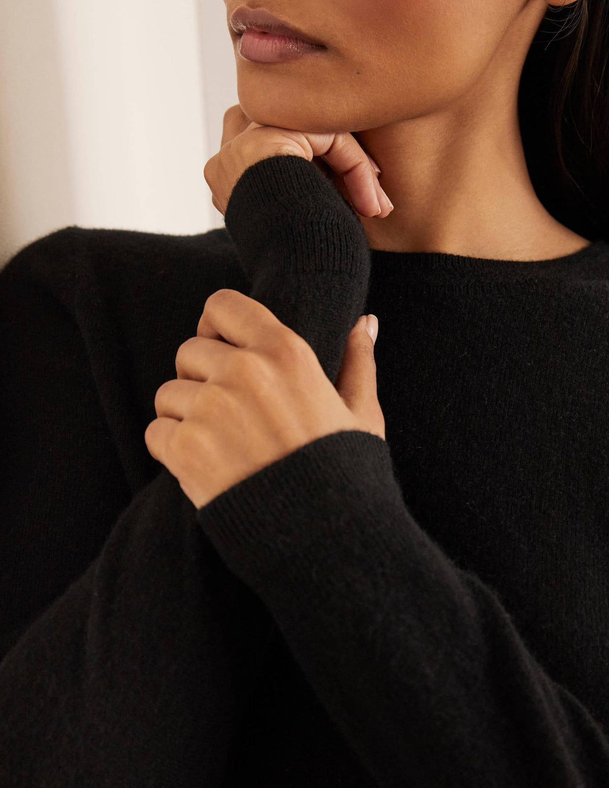 Kaschmirpullover mit Rundhalsausschnitt-Schwarz - Image 4