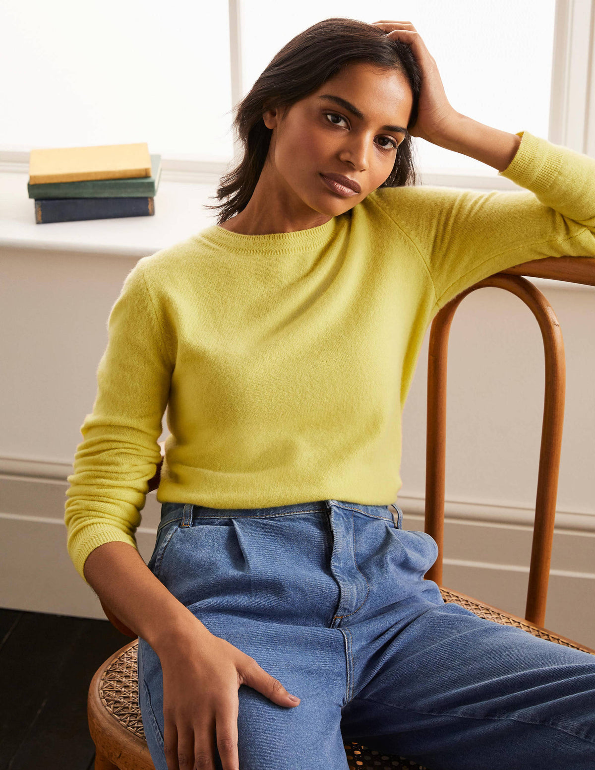 Pull col rond en cachemire-Ananas-1