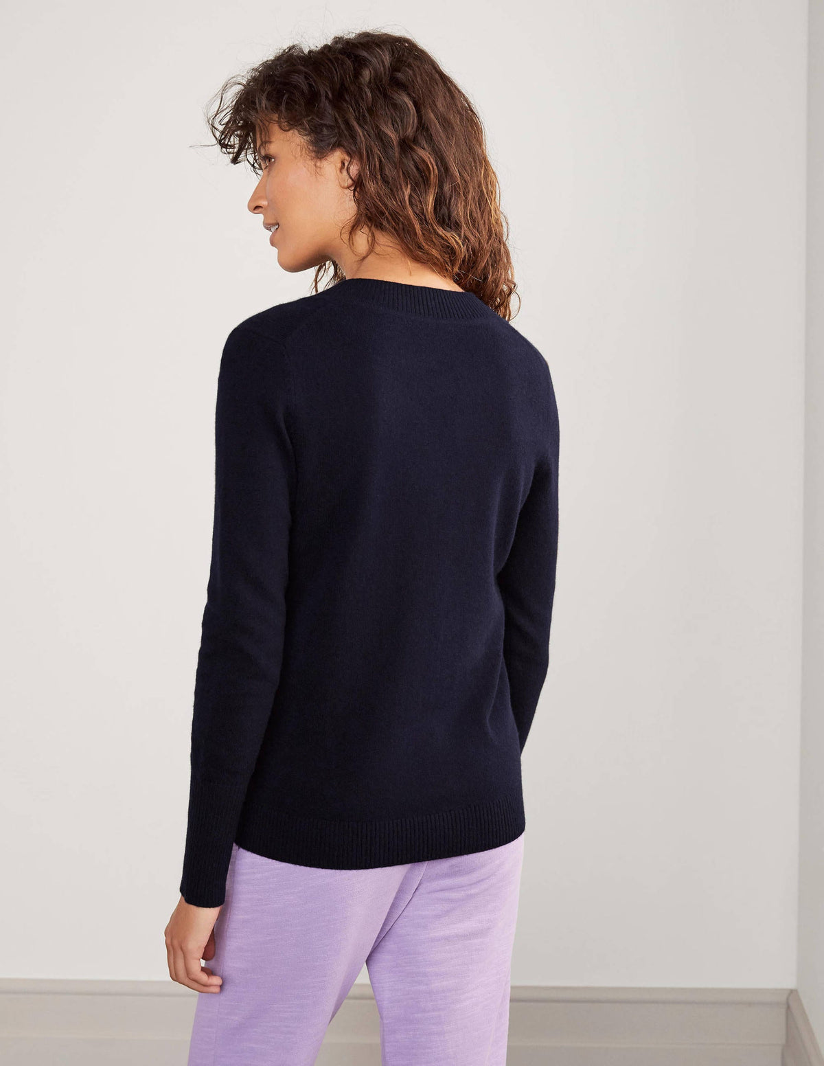 Pull col V Oakley en cachemire-Bleu marine - Image 3