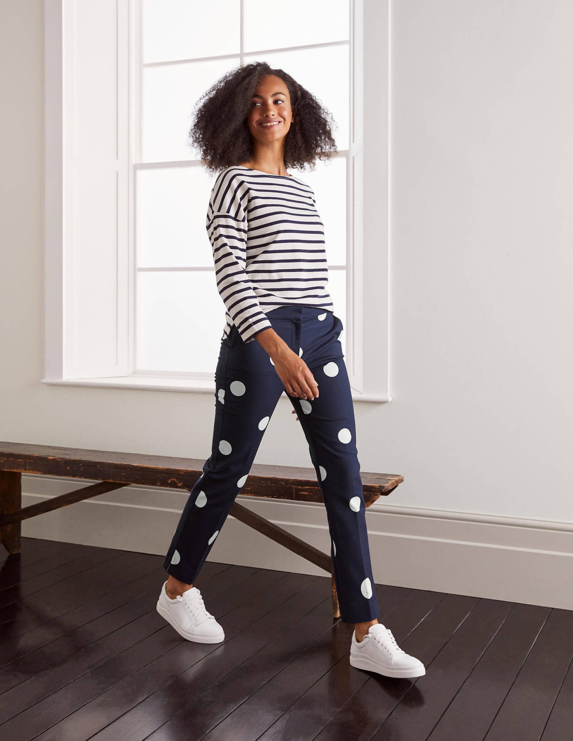 Richmond 7/8 Trouser-French Navy, Regular Dot - Image 5