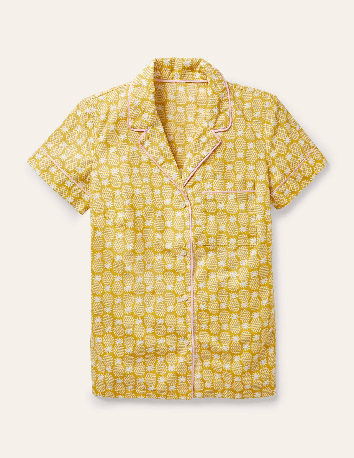 Phoebe Pyjamaoberteil-Schwefelgelb, Geometrisches Ananasmuster - Image 5