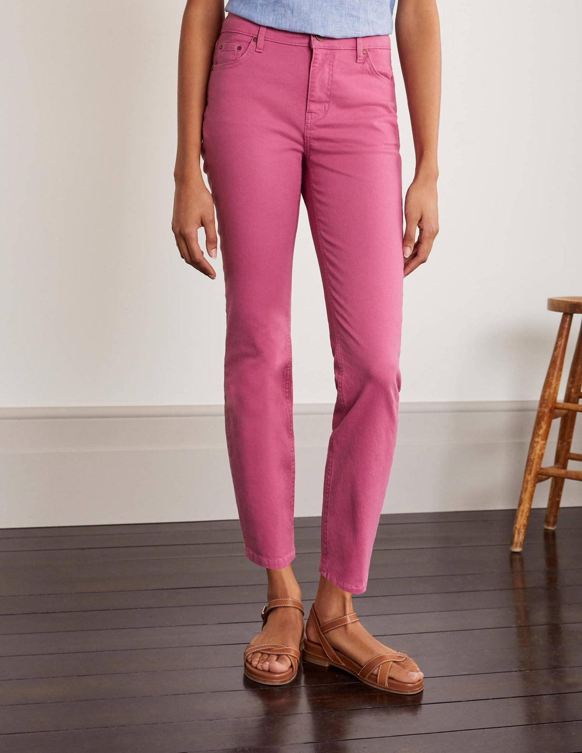 Schmale 7/8-Hose mit geradem Schnitt-Beerensorbet-1