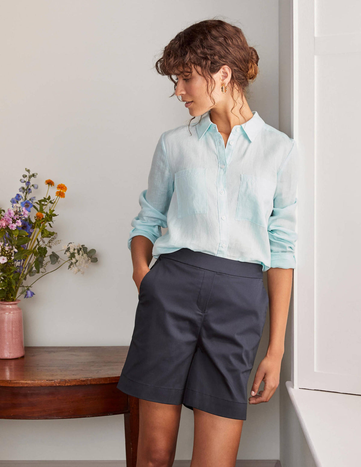 Pull On Shorts-Navy - Image 1
