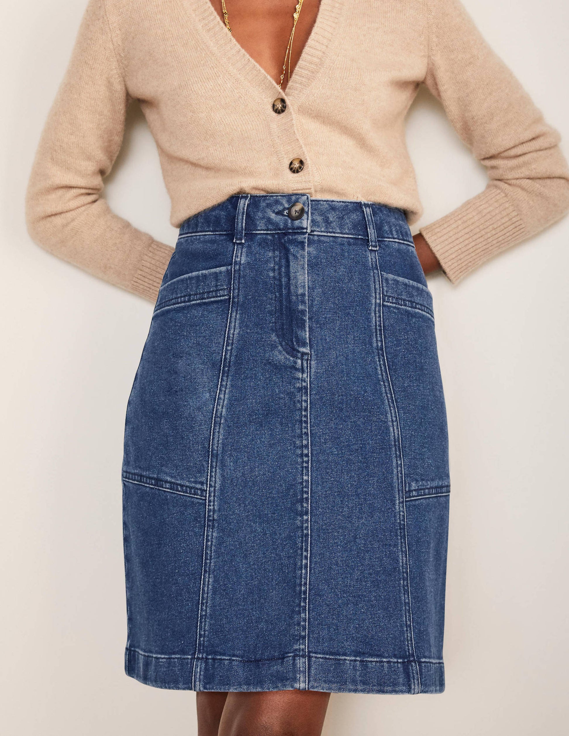 Abingdon Minirock-Mittleres Vintageblau-3