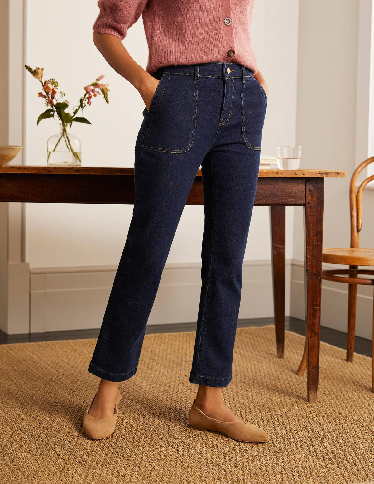 7/8-Utility-Jeans mit Schlag-Indigoblau - Image 2