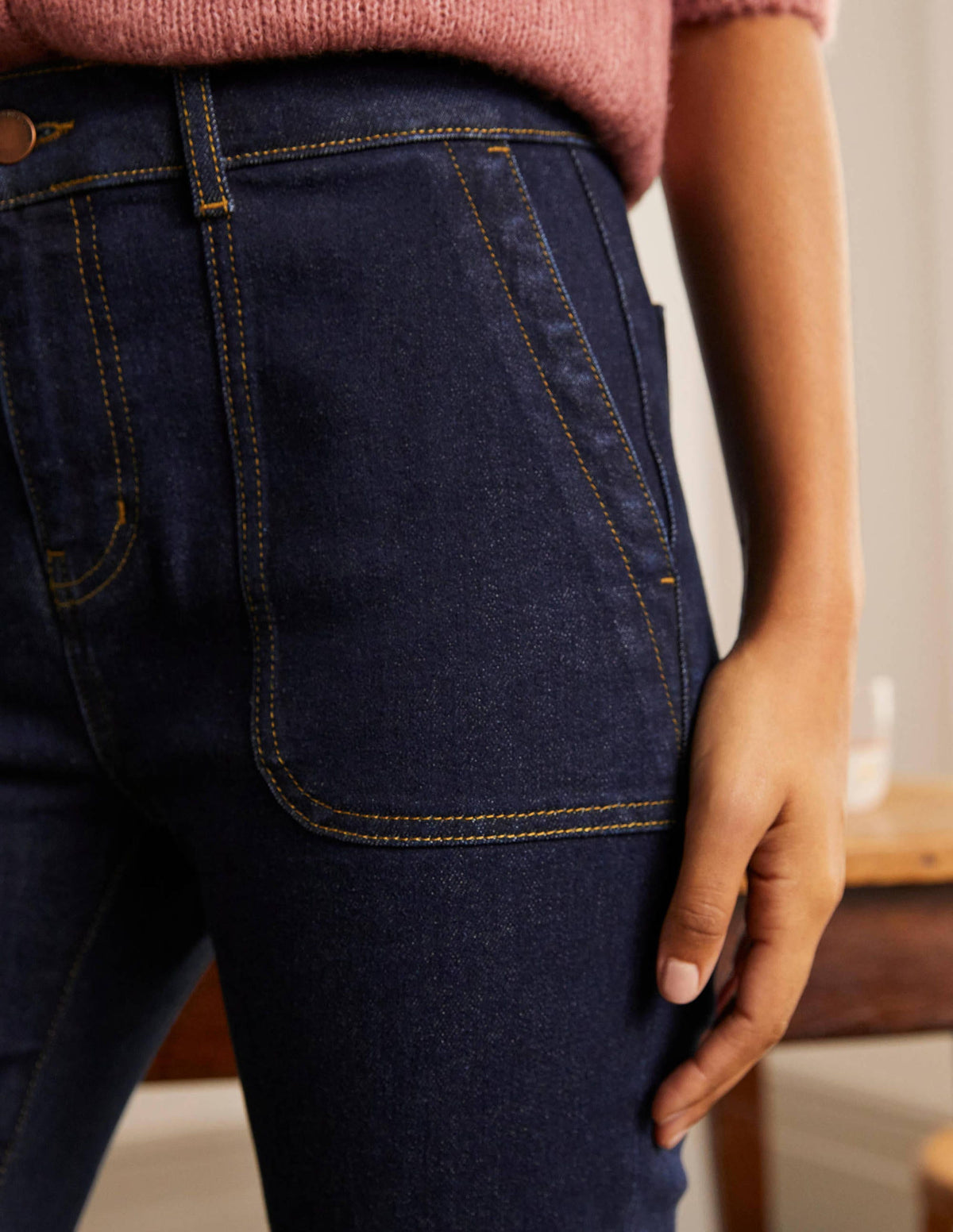 7/8-Utility-Jeans mit Schlag-Indigoblau - Image 4