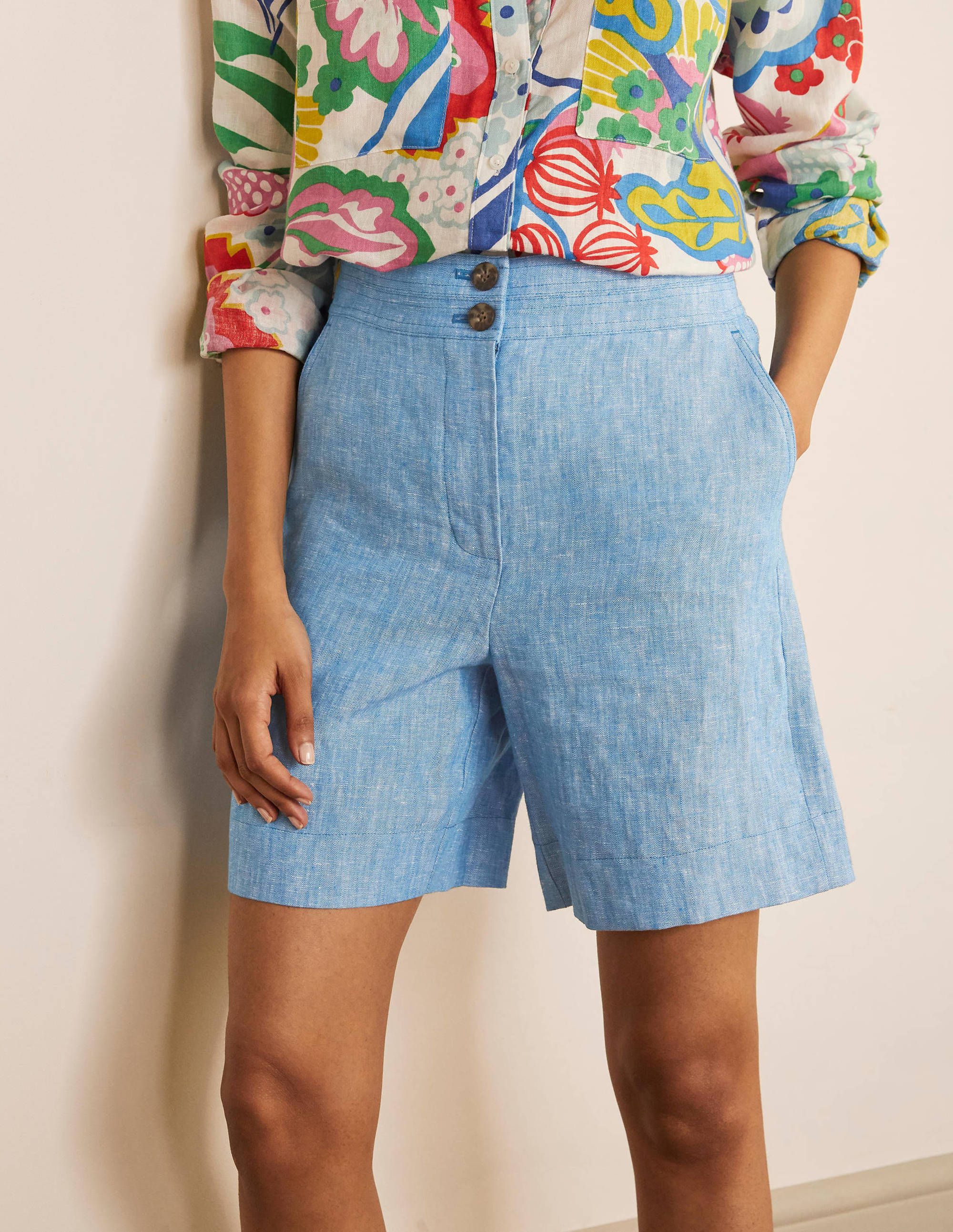 Cornwall Linen Shorts-Moroccan Blue Tonic - Image 1