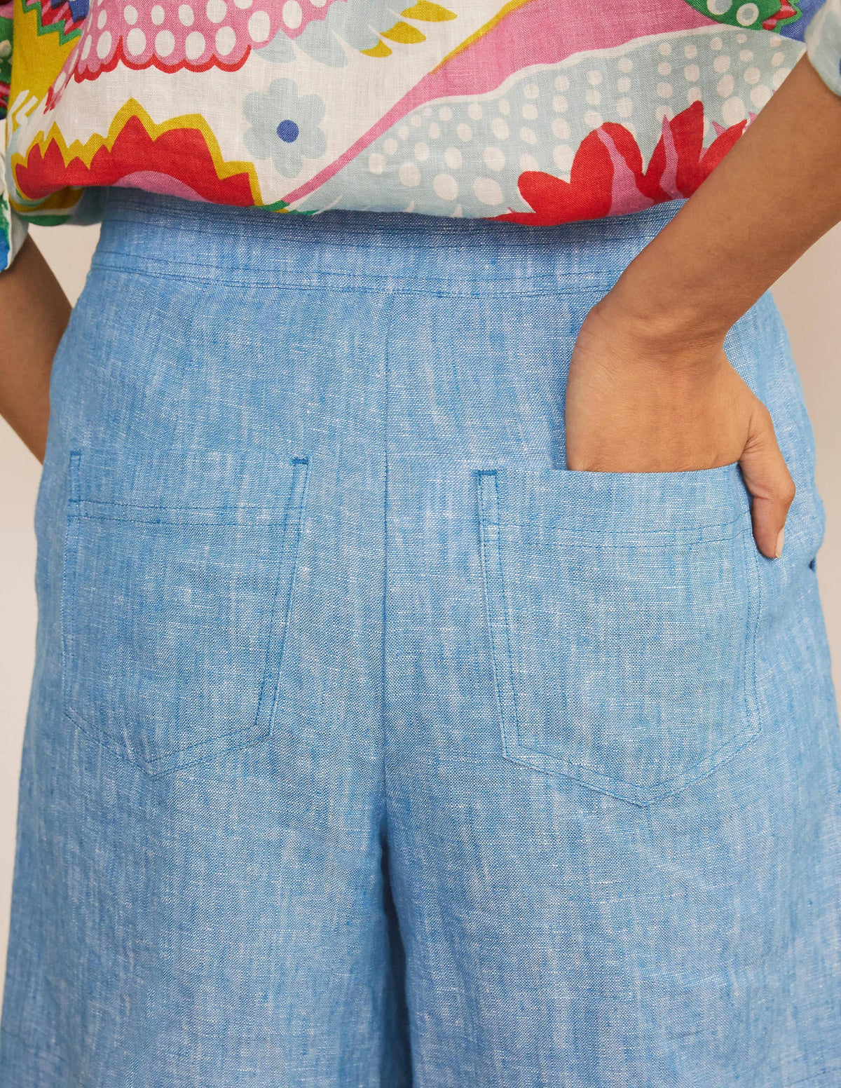 Cornwall Linen Shorts-Moroccan Blue Tonic - Image 2