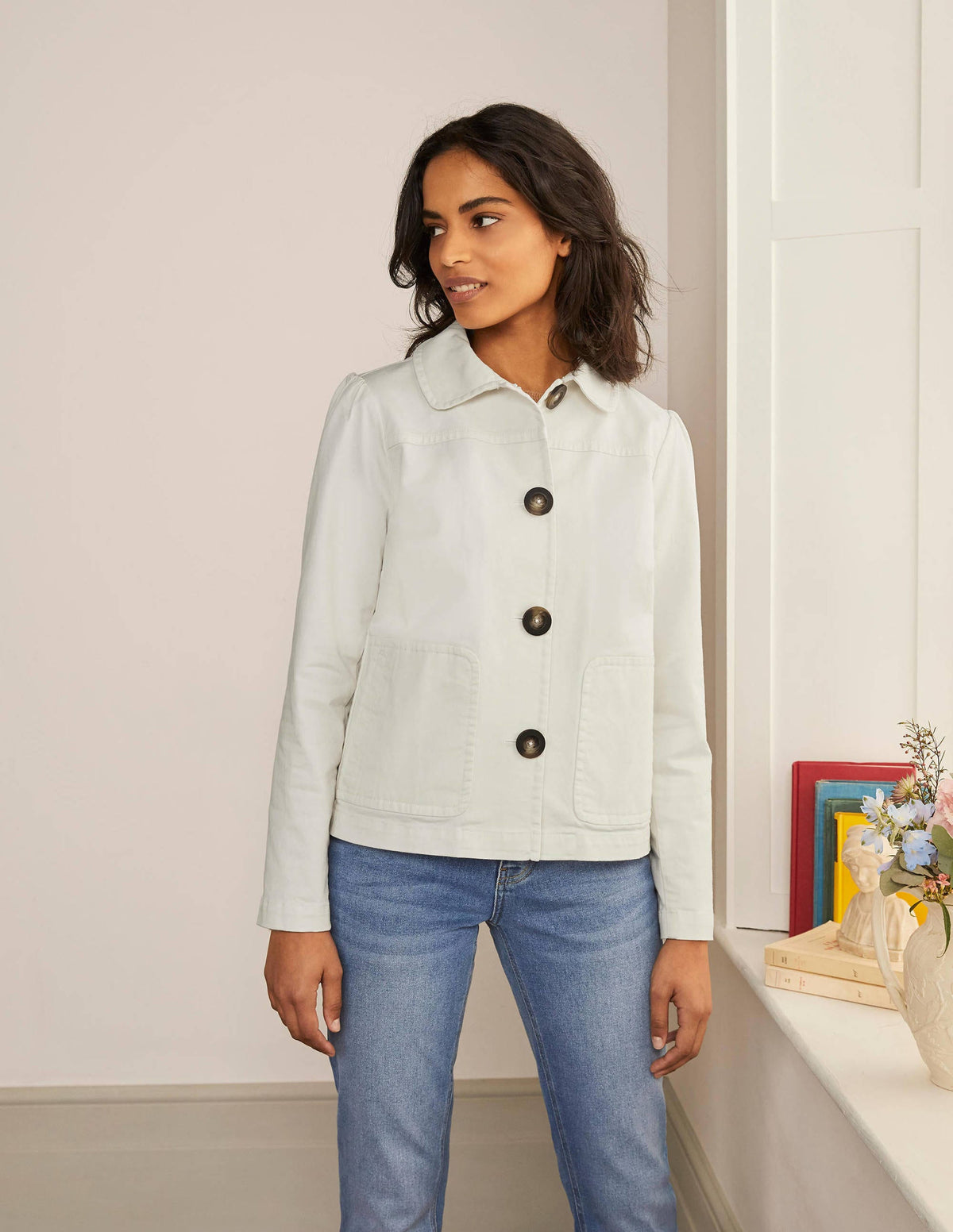 Veste à poches-Écru - Image 1