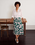 Blouse sans col en soie-Ivoire