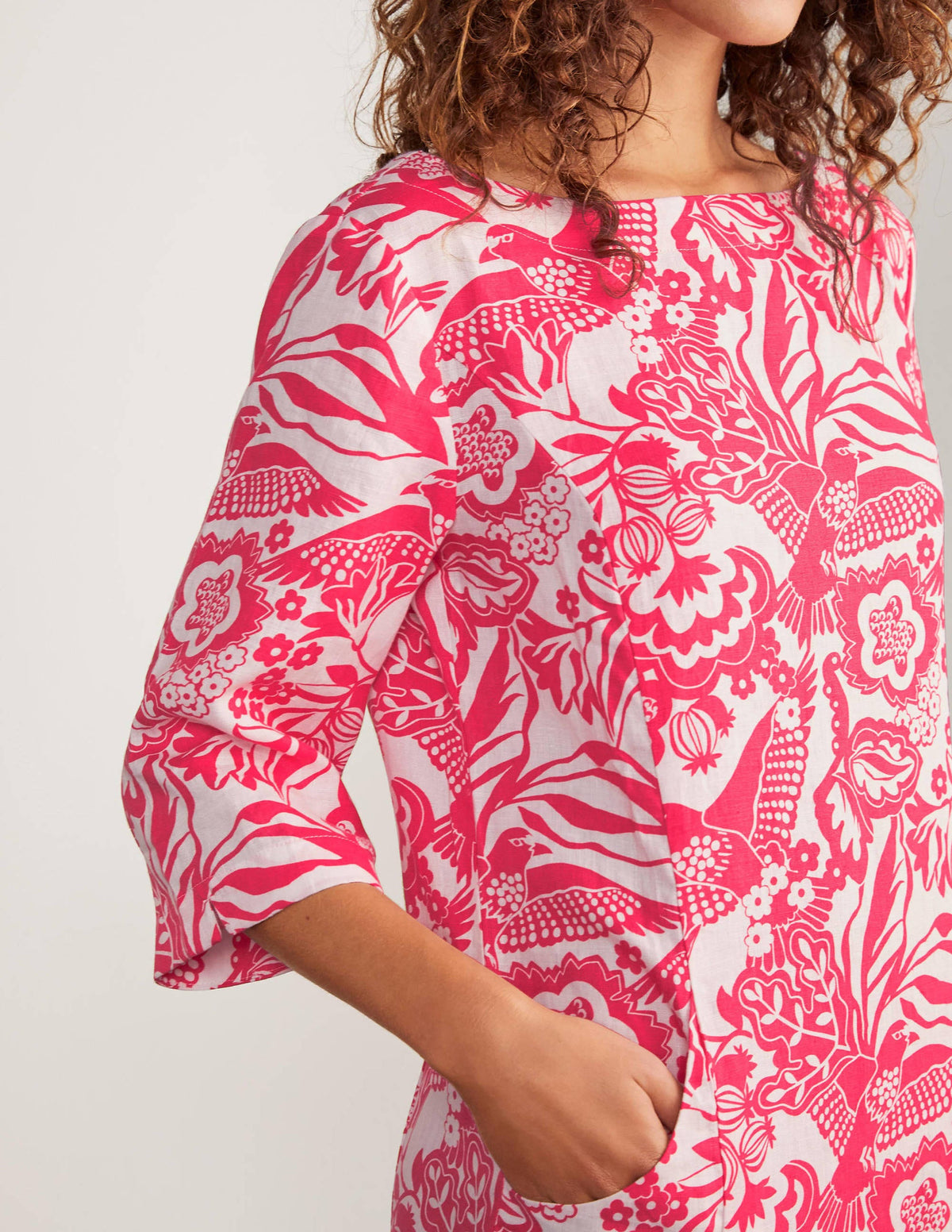 Robe Laurie en lin-Sucette, motif Exotic Escape - Image 3
