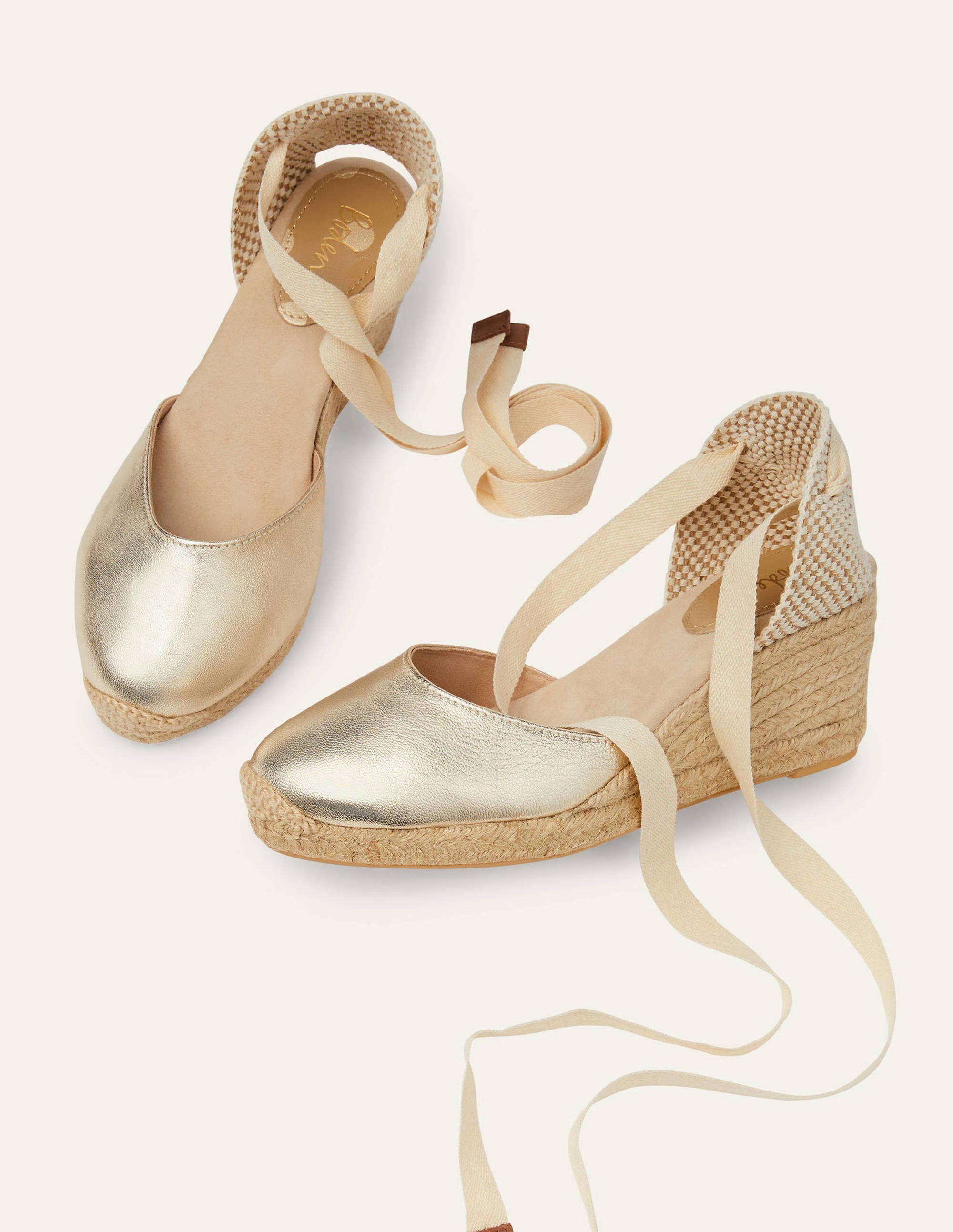 Cassie Espadrilles mit Keilabsatz-Blassgold-Metallic - Image 1