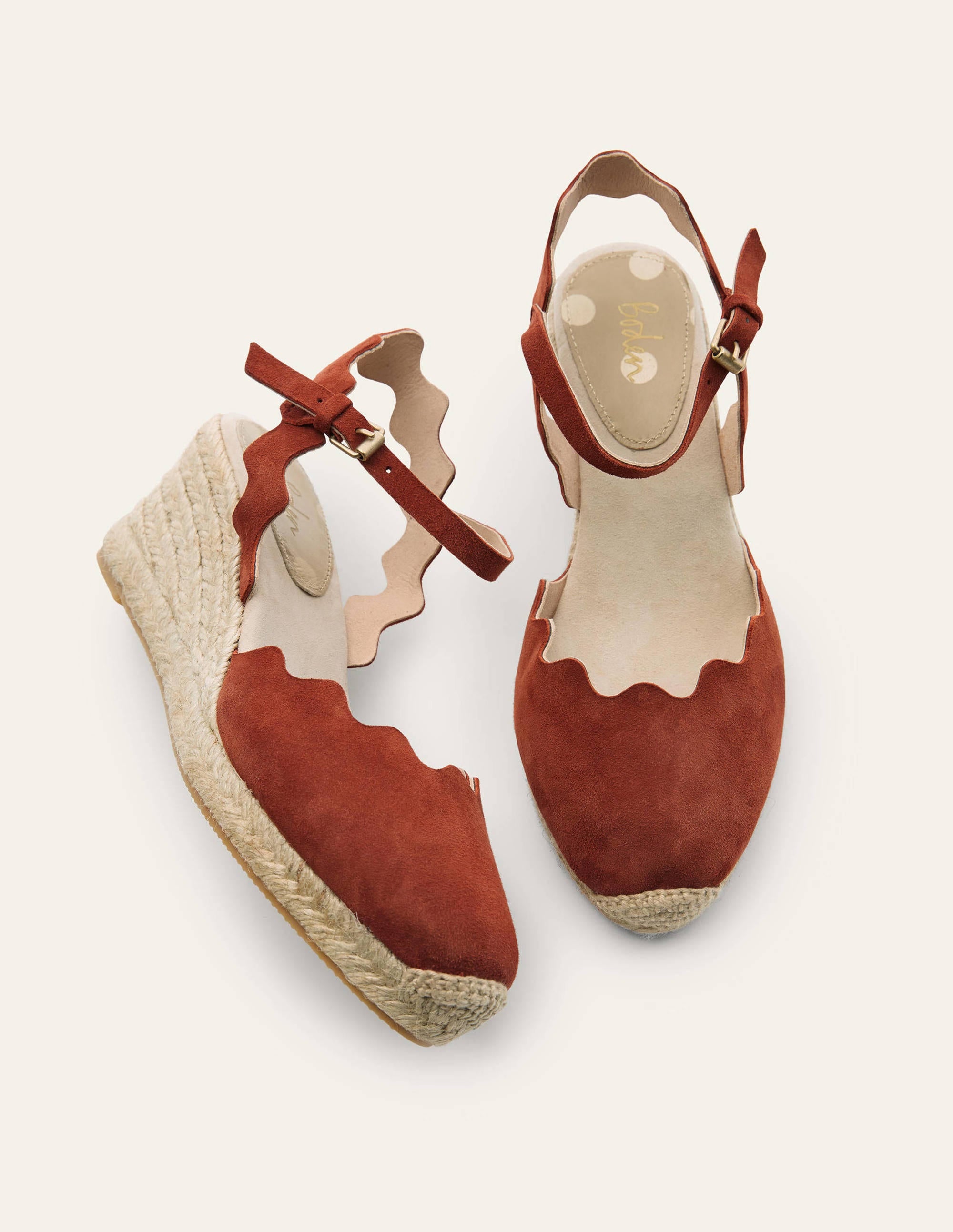 Nadine Espadrille Wedges-Copper Red - Image 1