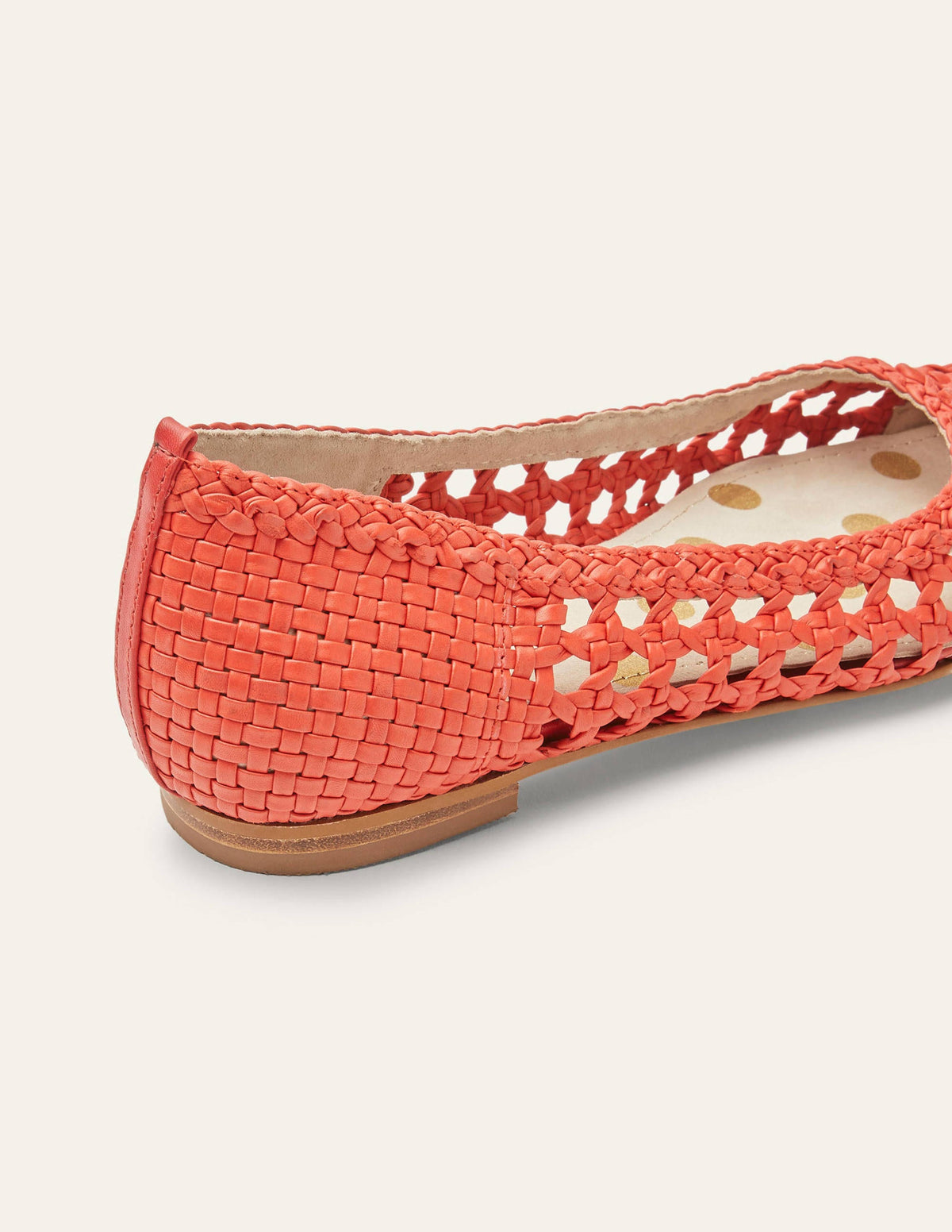 Olive Ballerinas-Rot, Gewebt - Image 3