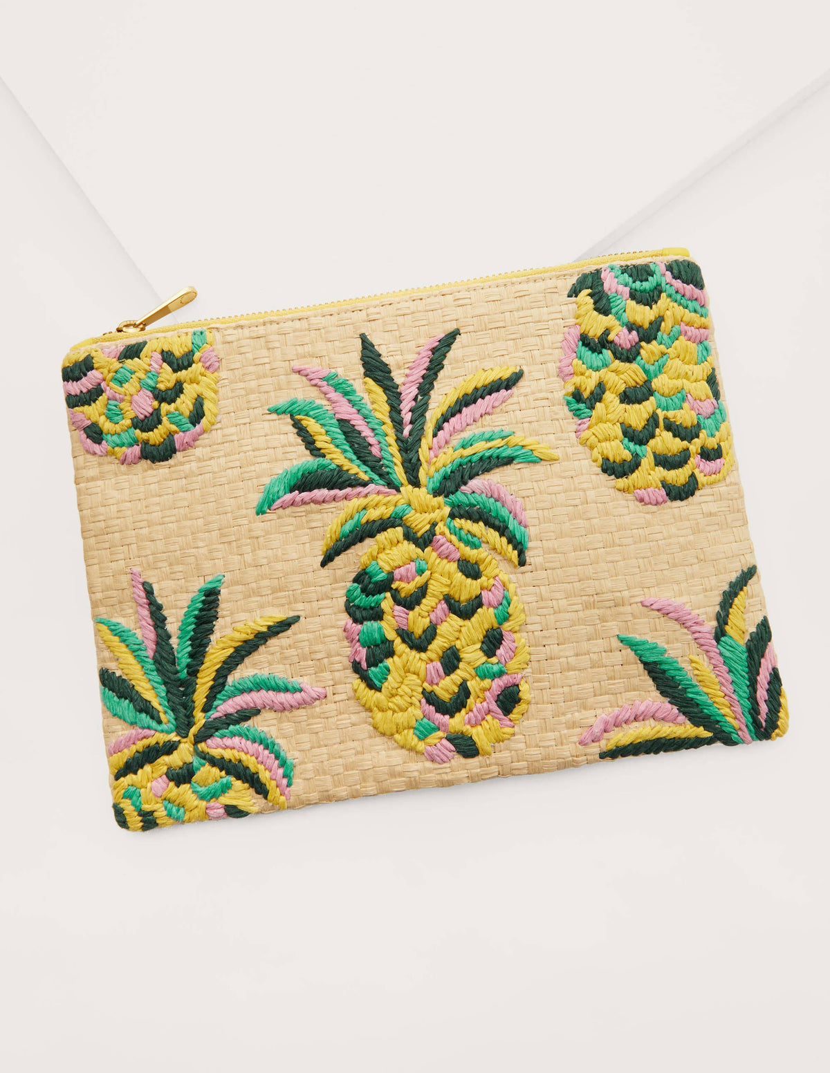 Embroidered Raffia Keepsake-Natural Pineapple - Image 1