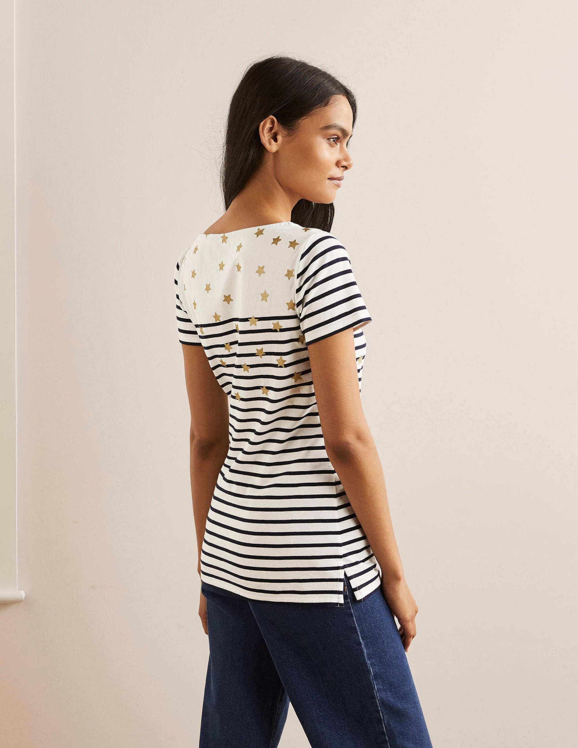 Kurzärmliges Bretonshirt-Verstreute Sterne - Image 3