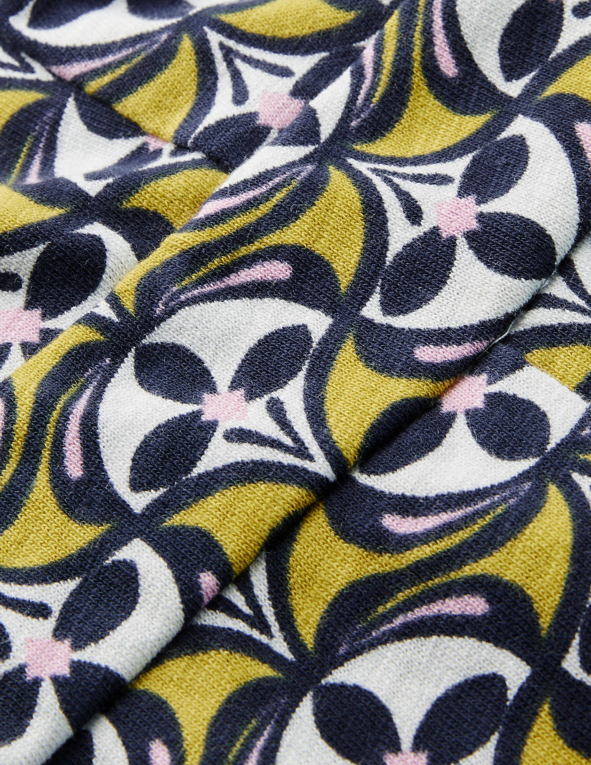 Florrie Jerseykleid-Schwefelgelb, Blumenmuster - Image 5