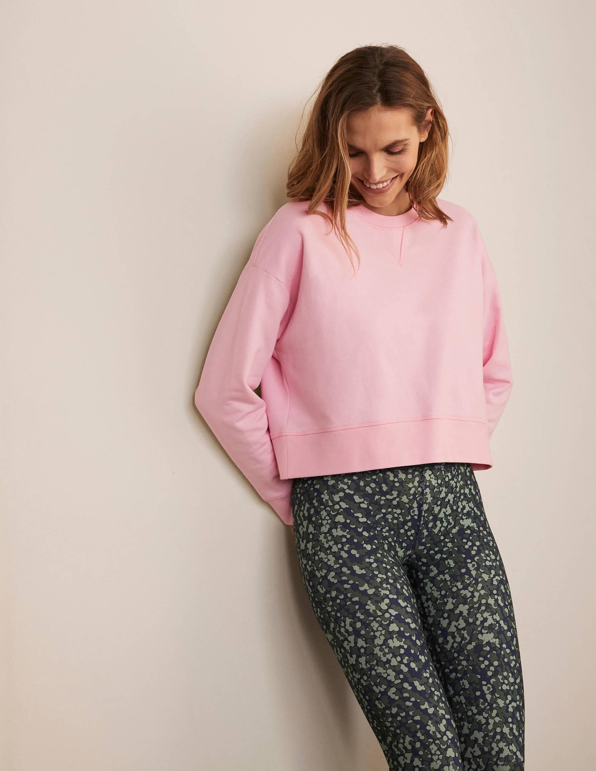 Kurz geschnittenes Sweatshirt-Frühlingsblütenrosa - Image 1