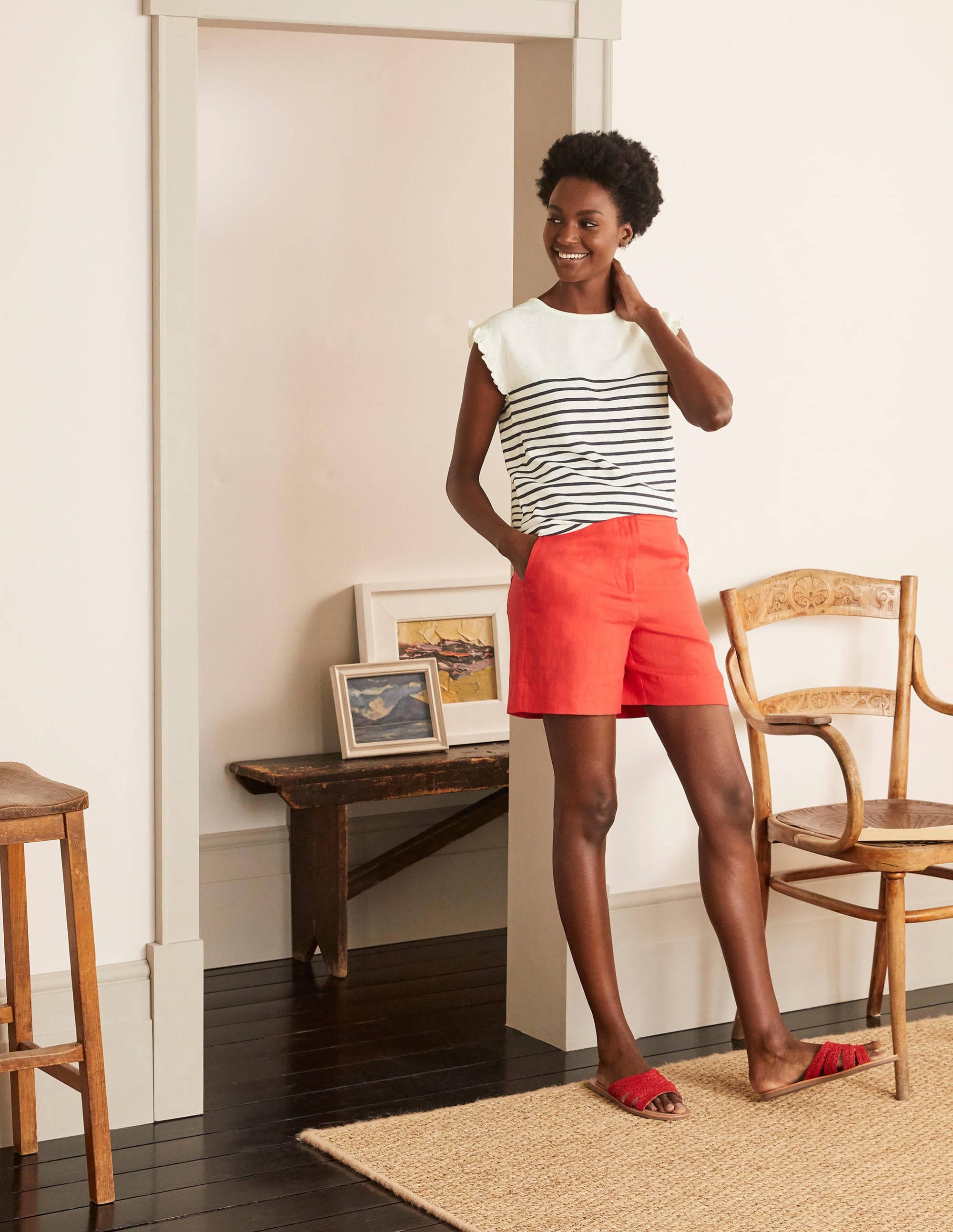 Top Faye en jersey-Ivoire/bleu marine - Image 2