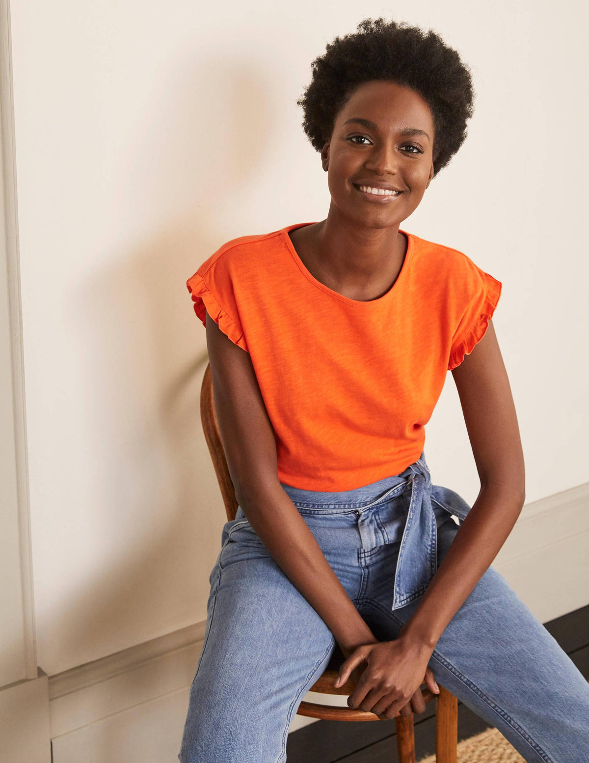 Top Faye en jersey-Orange mandarine - Image 1