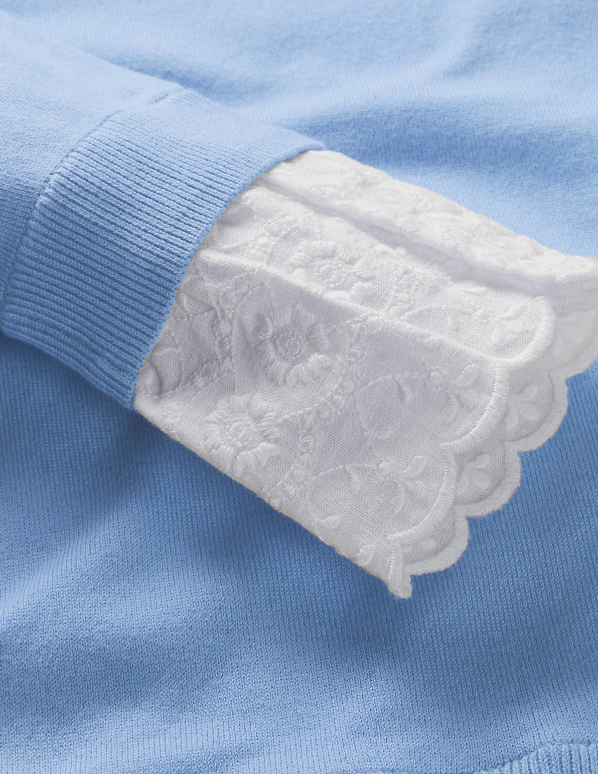 Lauderdale Baumwollpullover mit Rüschen-Hazy Blue - Image 6