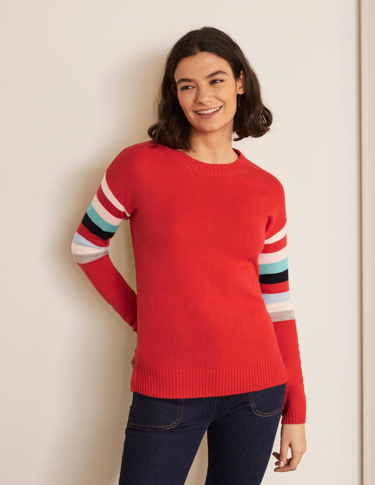 Lennox Lässiger Pullover-Kirschrot-1