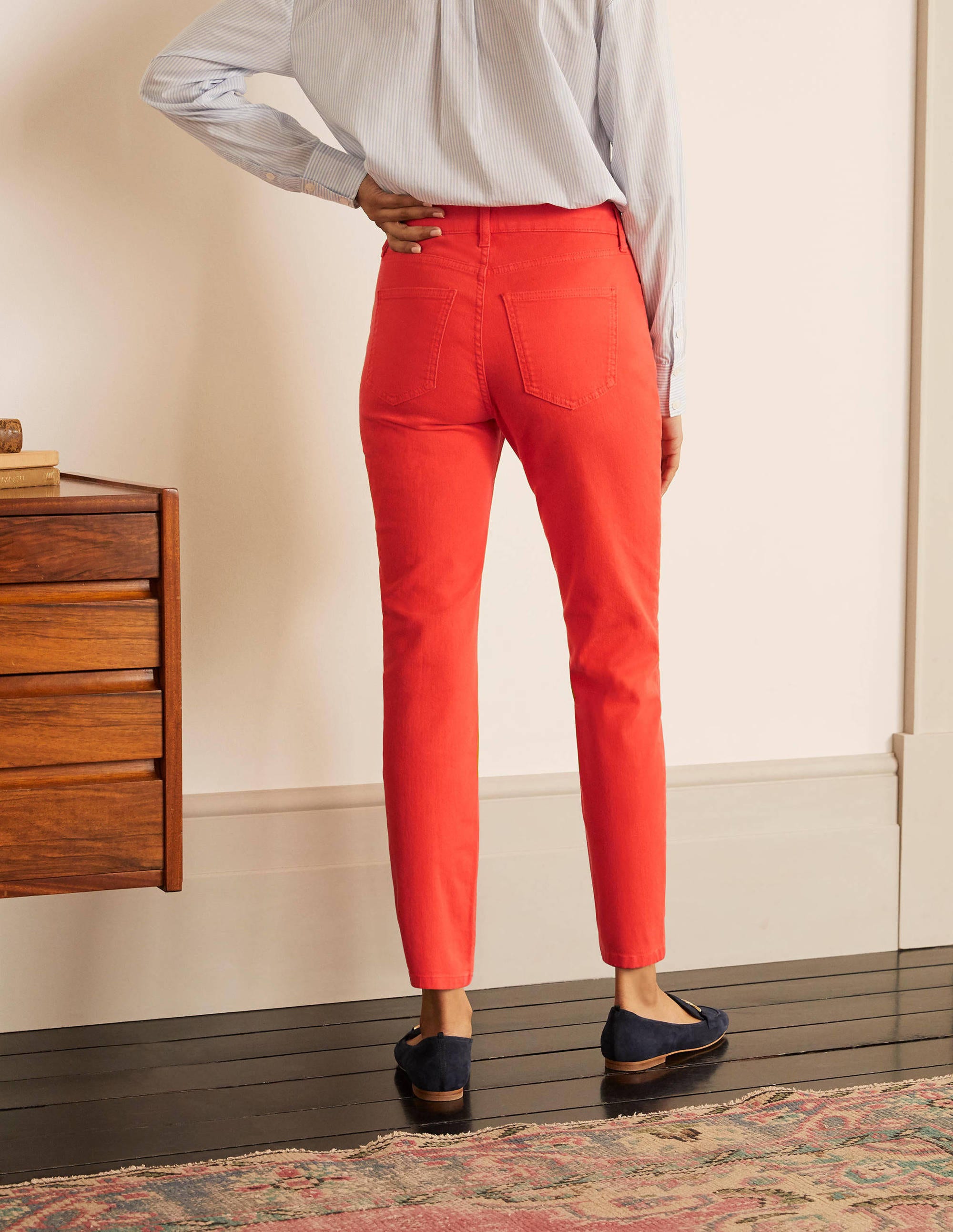 Schmale 7/8-Hose mit geradem Schnitt-Kirschrot - Image 2