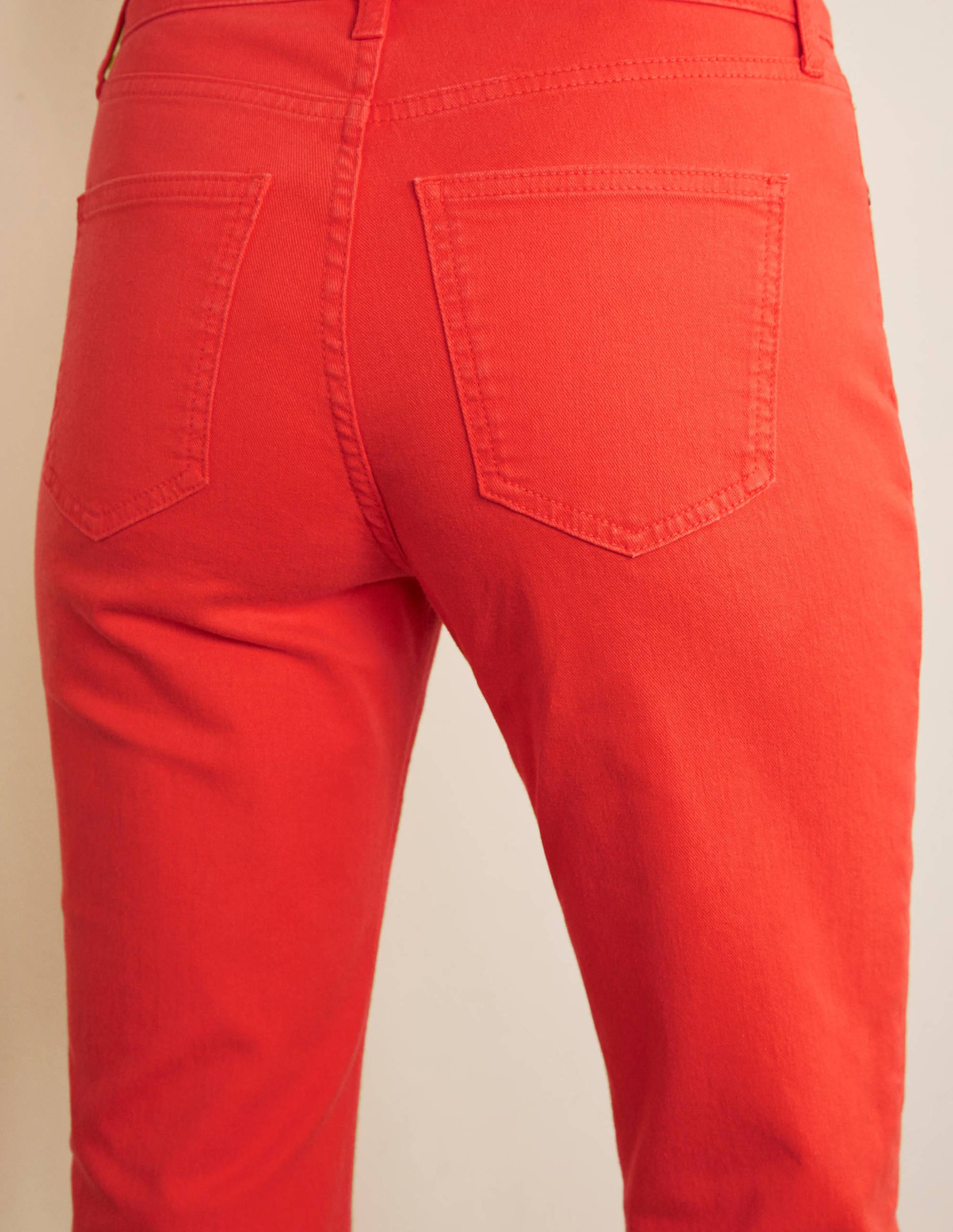 Schmale 7/8-Hose mit geradem Schnitt-Kirschrot - Image 4