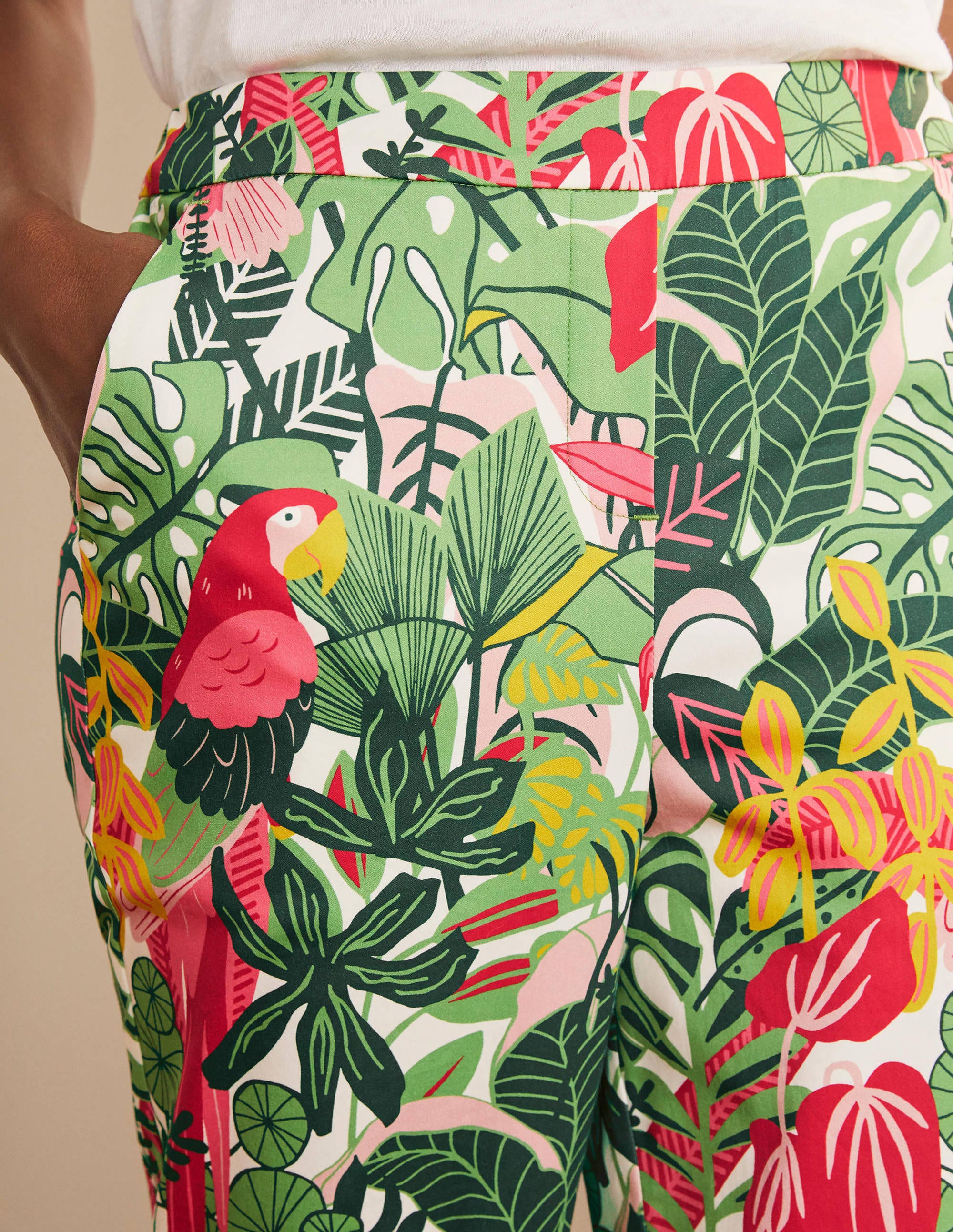 Pull On Trousers-Palm Leaf, Paradise Jungle - Image 3