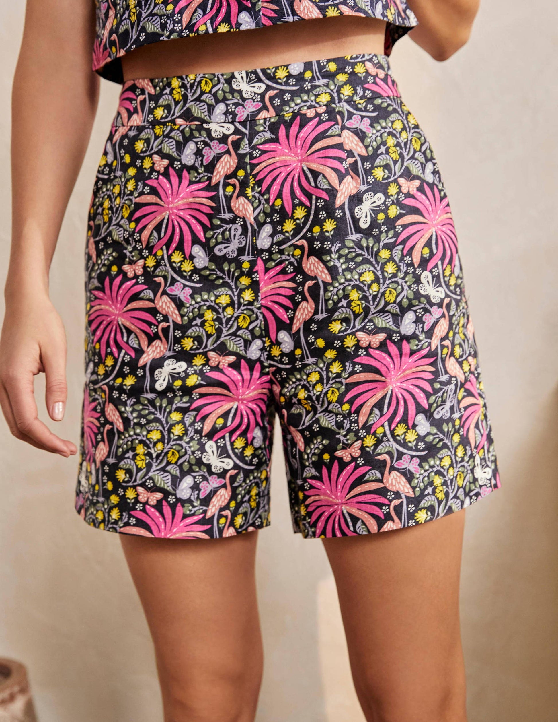 Georgina Leinenshorts-Navy, Tropencharme-4