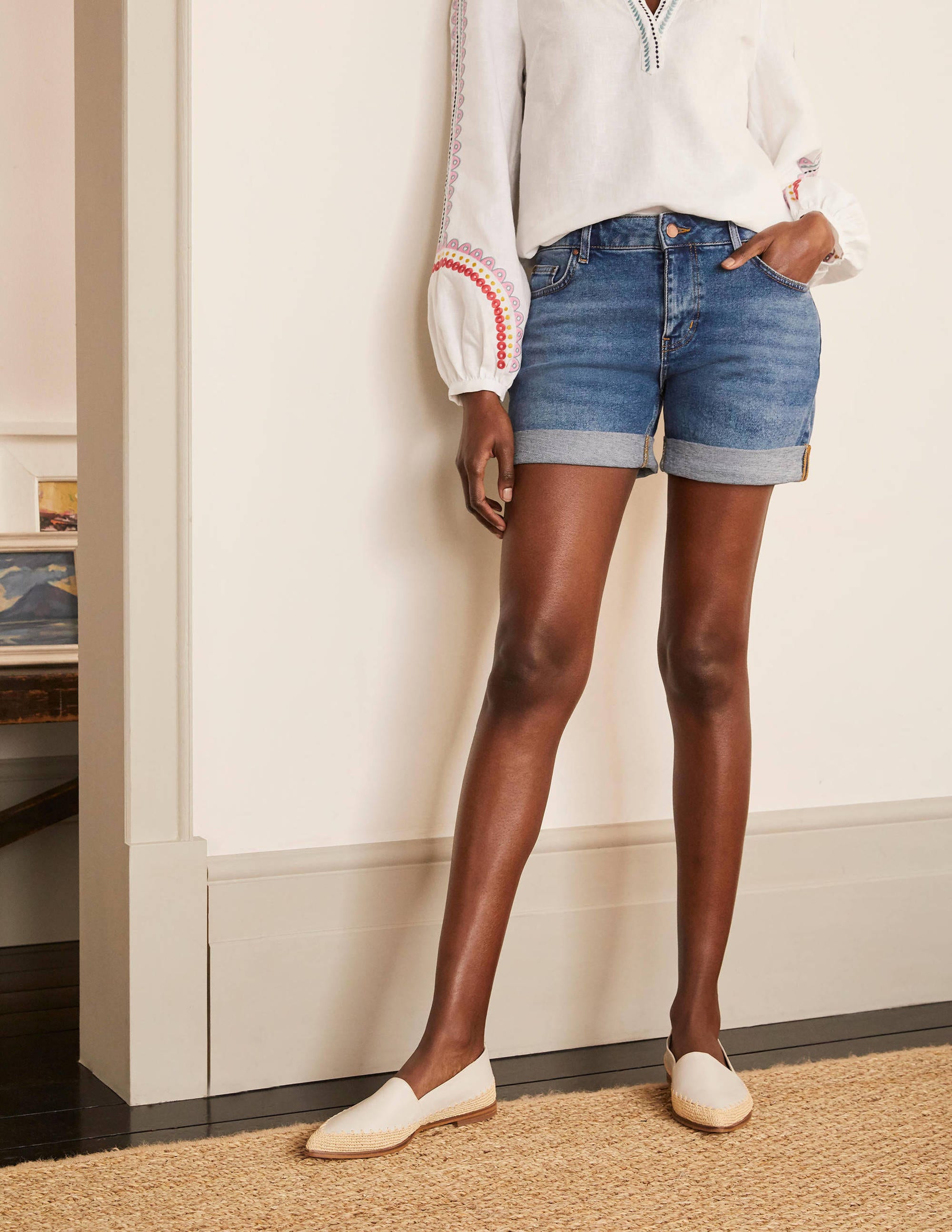 Devon Shorts-Mittleres Vintageblau, Denim - Image 1