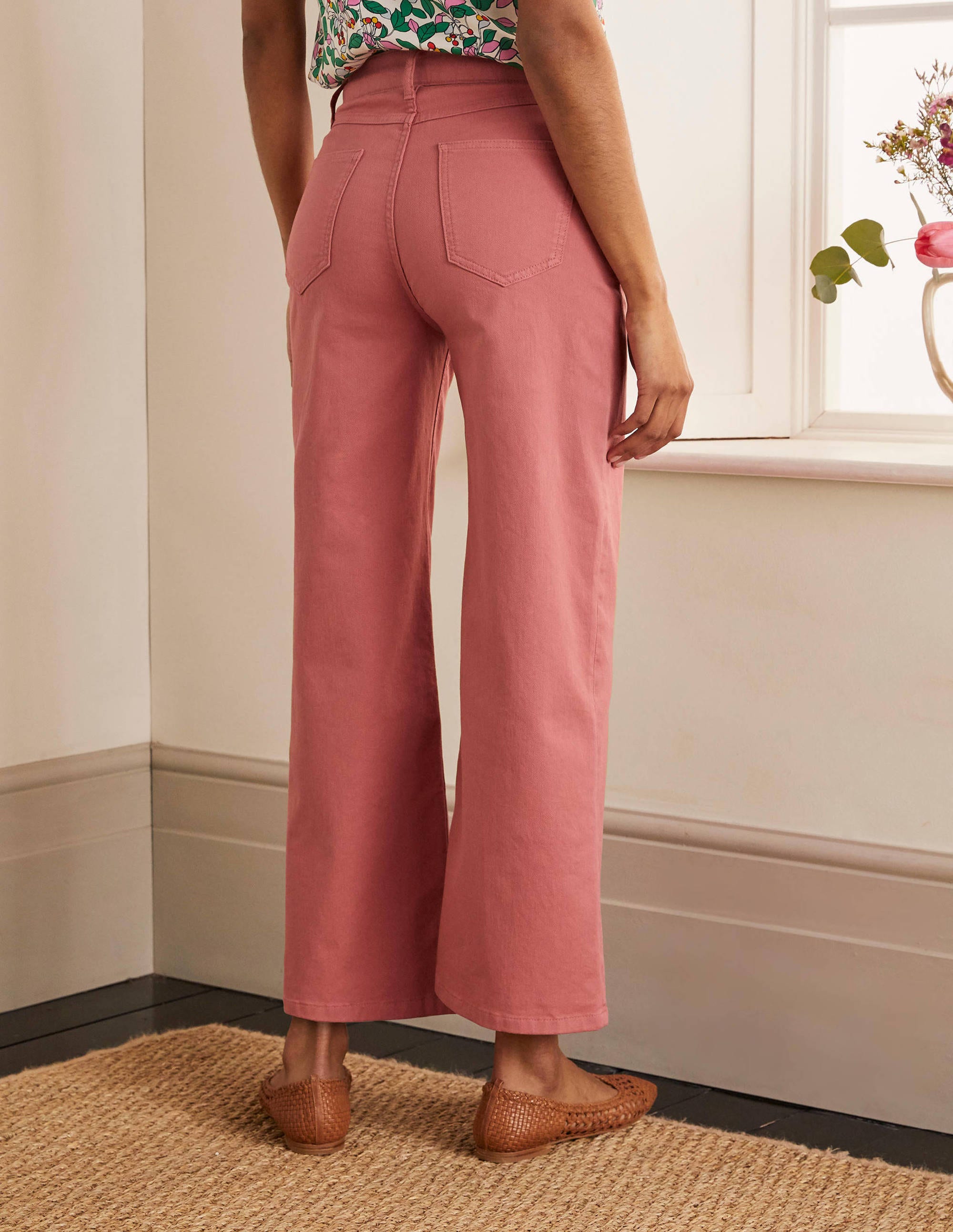 Jeans mit weitem Bein und Hornoptik-Knöpfen-Staubrot - Image 2