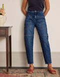 Balloon-Jeans mit großen Taschen-Mittleres Vintageblau
