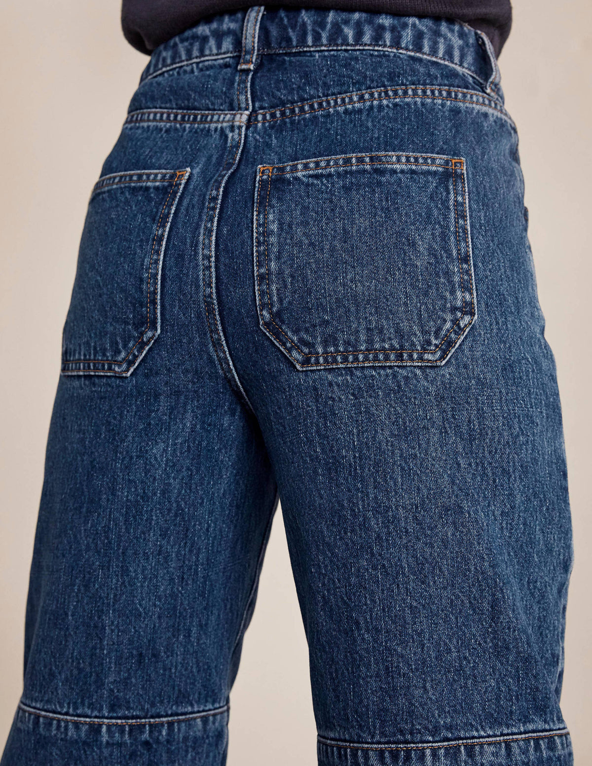 Balloon-Jeans mit großen Taschen-Mittleres Vintageblau-4