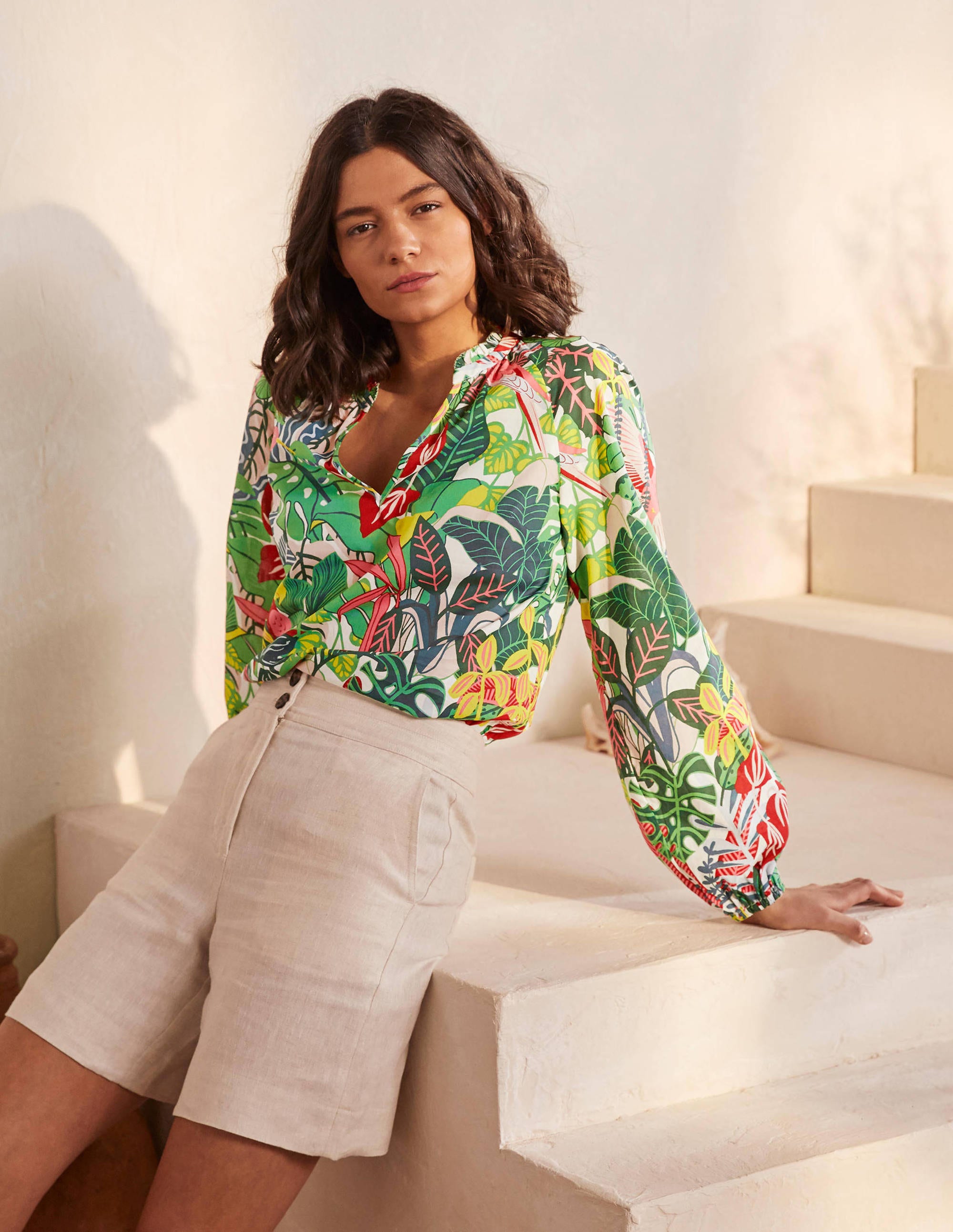 Heather Top-Palm Leaf, Paradise Jungle - Image 4