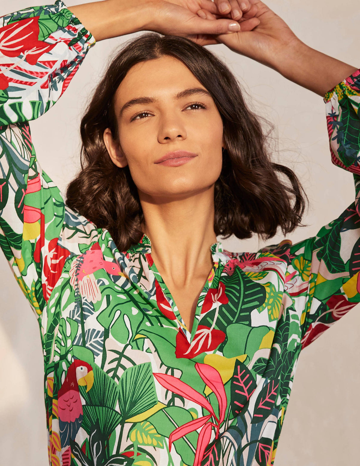 Heather Top-Palm Leaf, Paradise Jungle - Image 3
