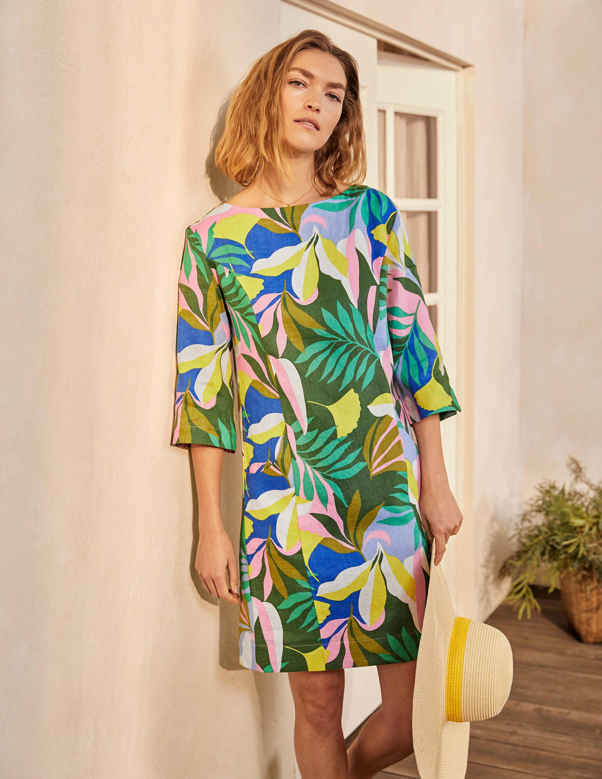 Laurie Leinenkleid-Pflaumenblütenrosa, Tropische Blüten-5
